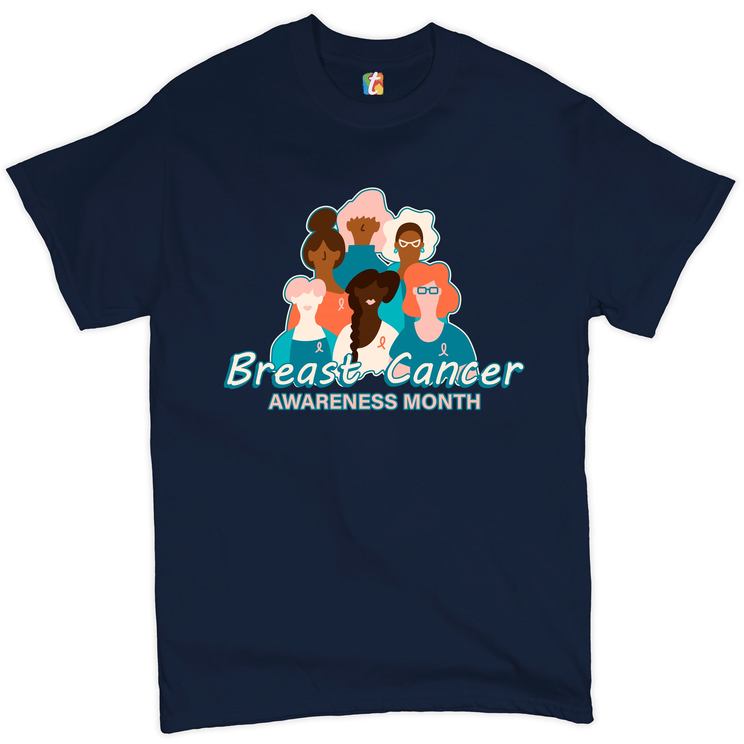 Breast Cancer Awareness Month T-shirt Pink Ribbon Cancer Survivor Men's Tee - Picture 26 of 61