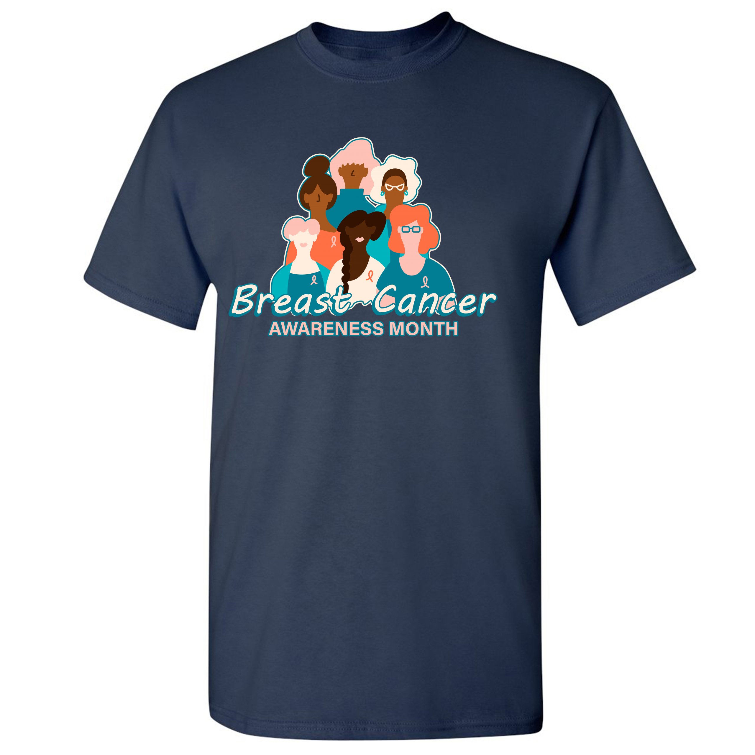 Breast Cancer Awareness Month T-shirt Pink Ribbon Cancer Survivor Men's Tee - Picture 27 of 61