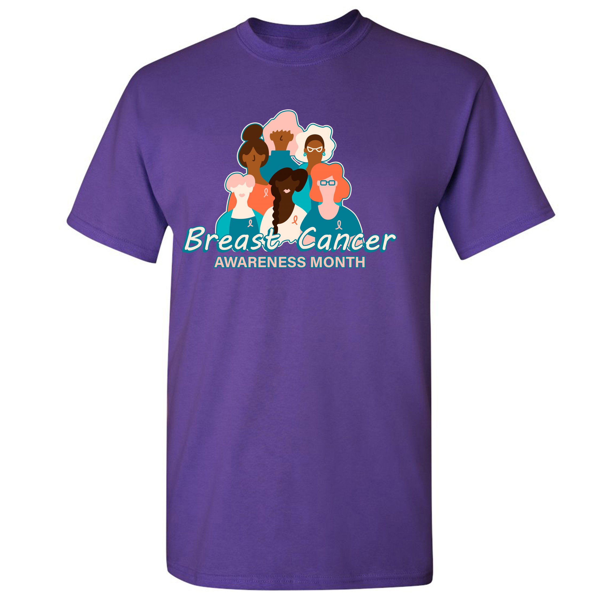Breast Cancer Awareness Month T-shirt Pink Ribbon Cancer Survivor Men's Tee - Picture 15 of 61