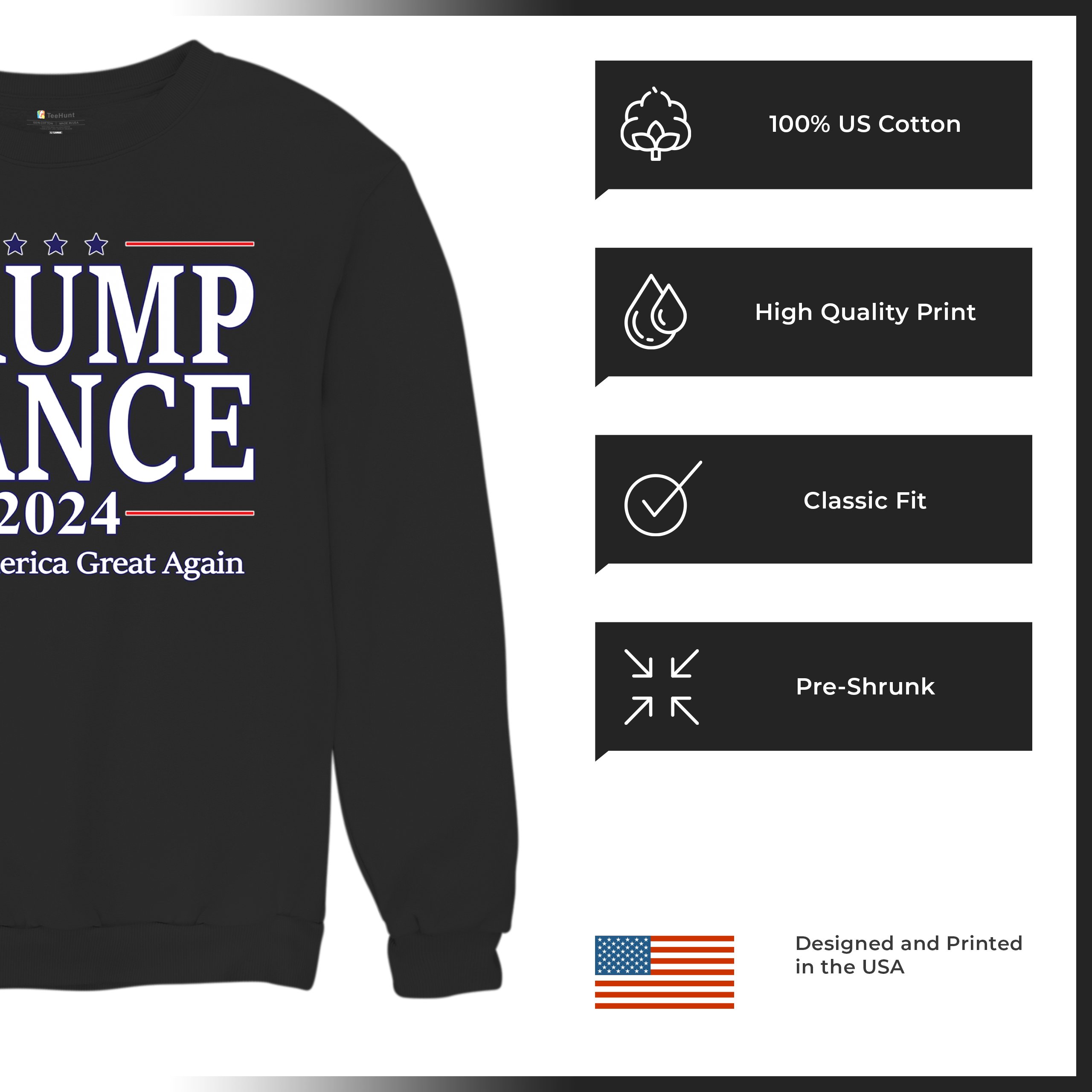 Trump Vance 2024 MAGA Sweatshirt JD VP Make America Great Again FJB Crewneck