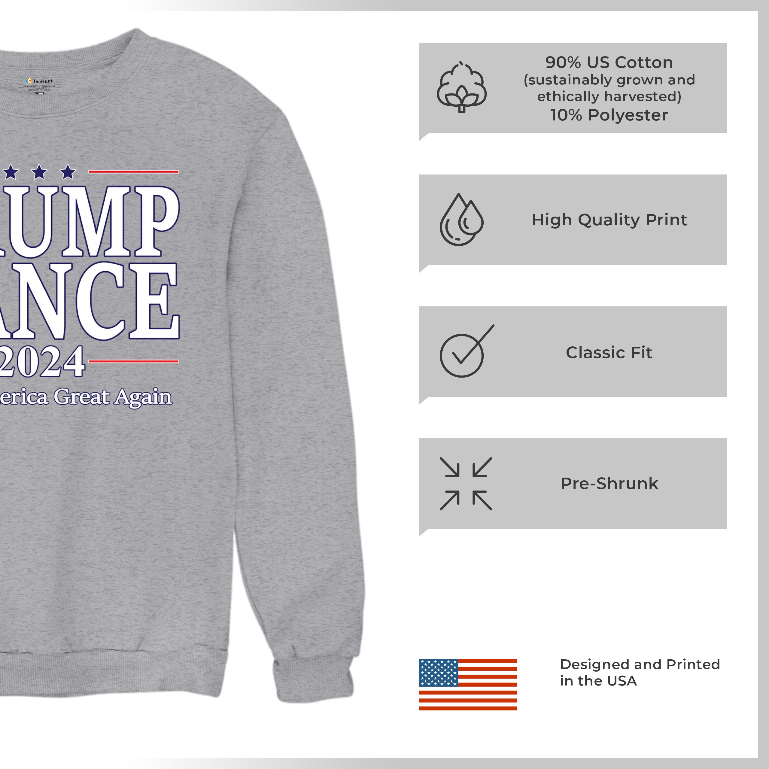 Trump Vance 2024 MAGA Sweatshirt JD VP Make America Great Again FJB Crewneck