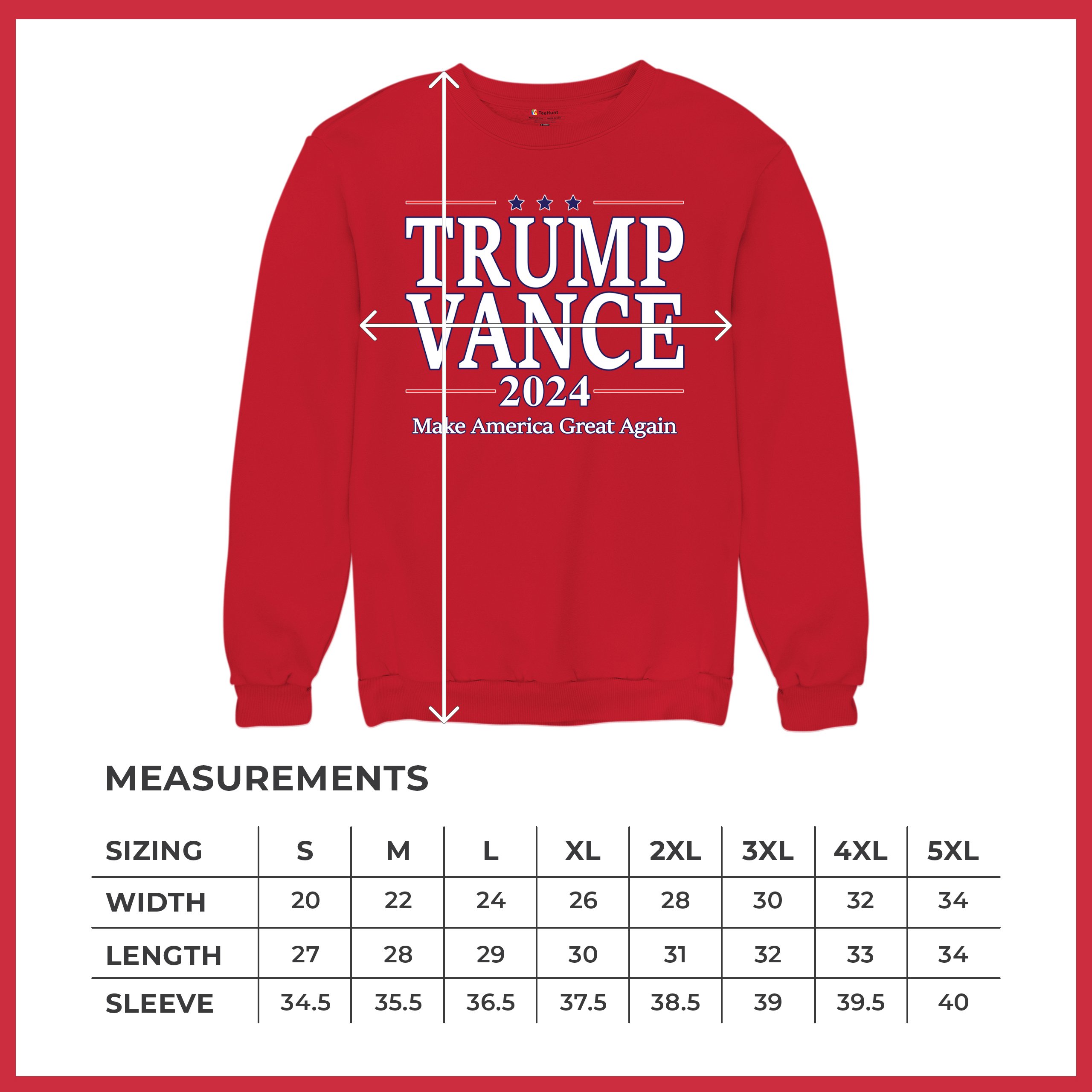 Trump Vance 2024 MAGA Sweatshirt JD VP Make America Great Again FJB Crewneck