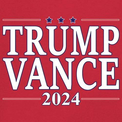 T-shirt Donna Scollo A V Trump Vance 2024 Make America Great Again