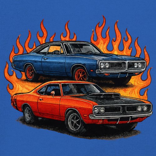 Classic American Muscle Car Flame Sweatshirt Vintage Horsepower V8 Crewneck - Picture 46 of 50