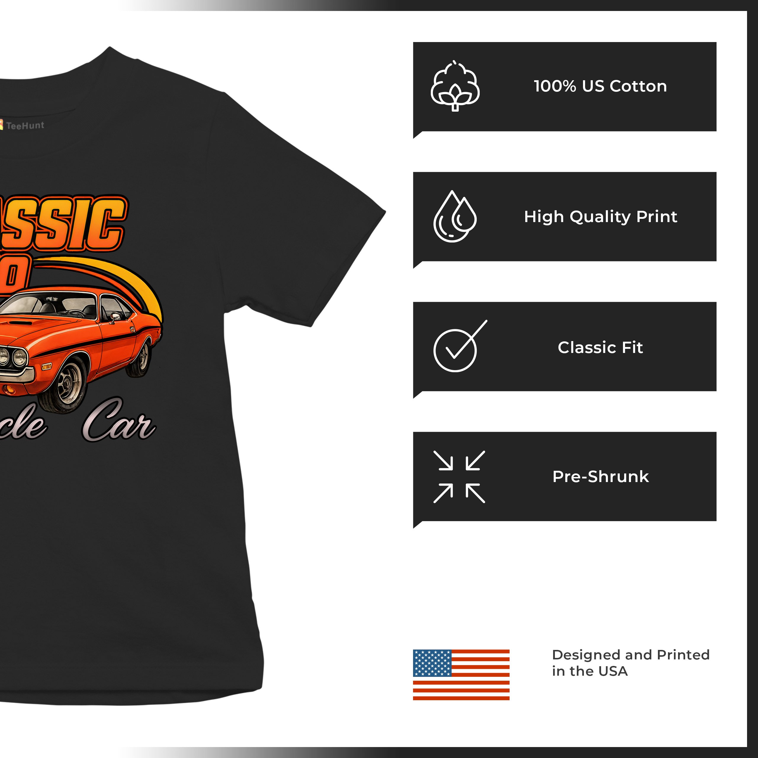 Classic 1970 Muscle Car Youth T-shirt American Legendary Performance Kids - Picture 7 of 50