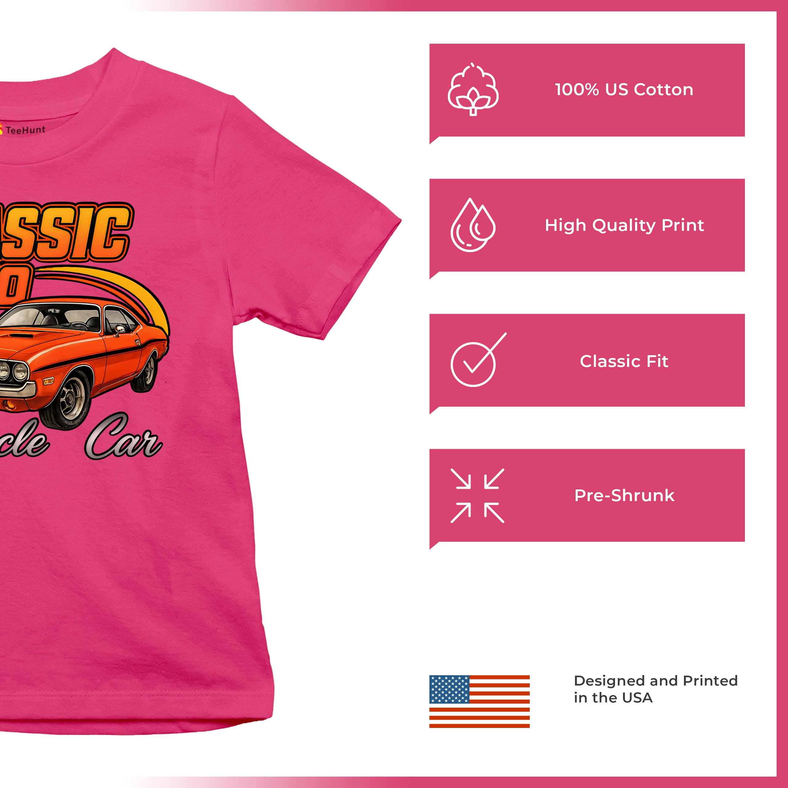 Classic 1970 Muscle Car Youth T-shirt American Legendary Performance Kids - Picture 49 of 50