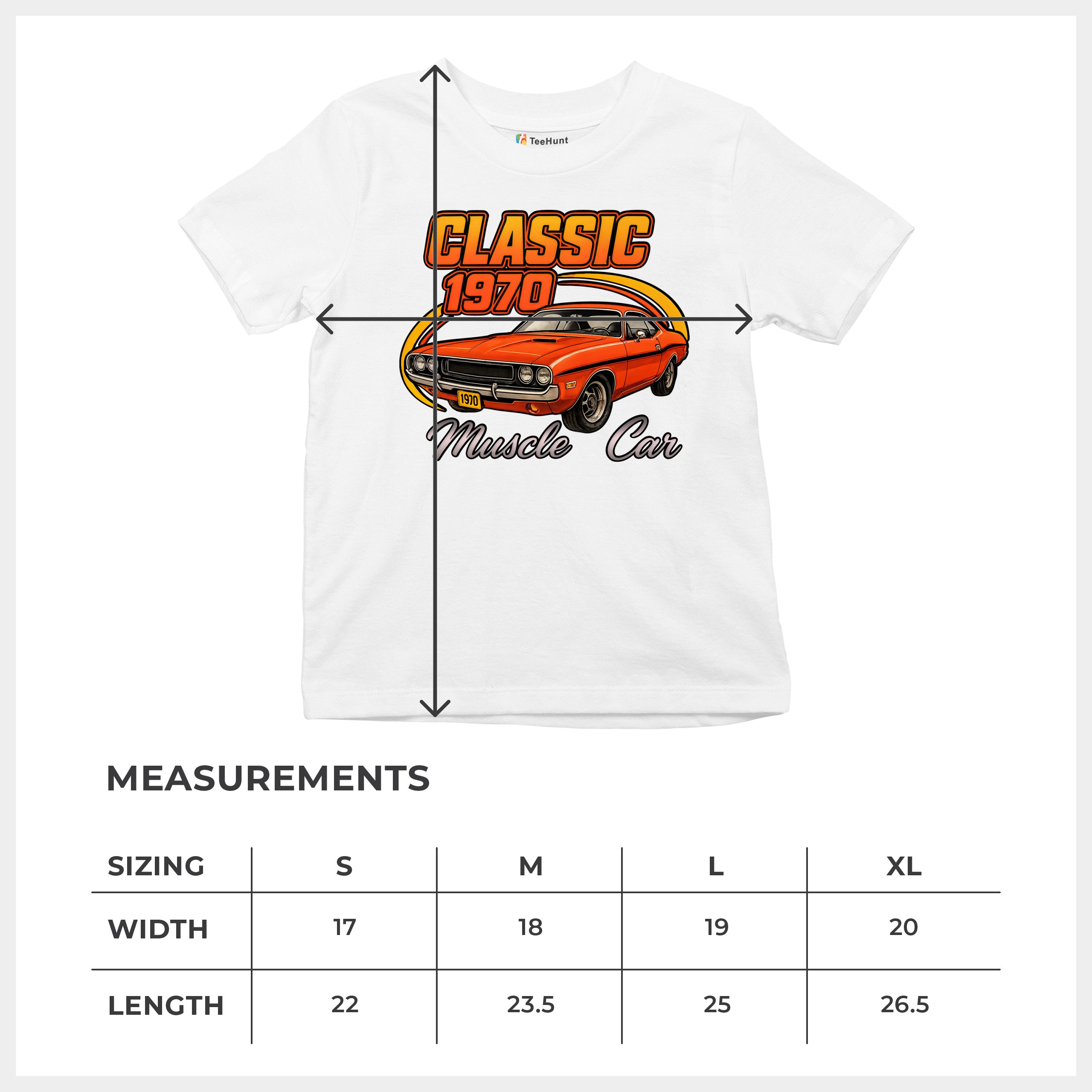 Classic 1970 Muscle Car Youth T-shirt American Legendary Performance Kids - Picture 29 of 50