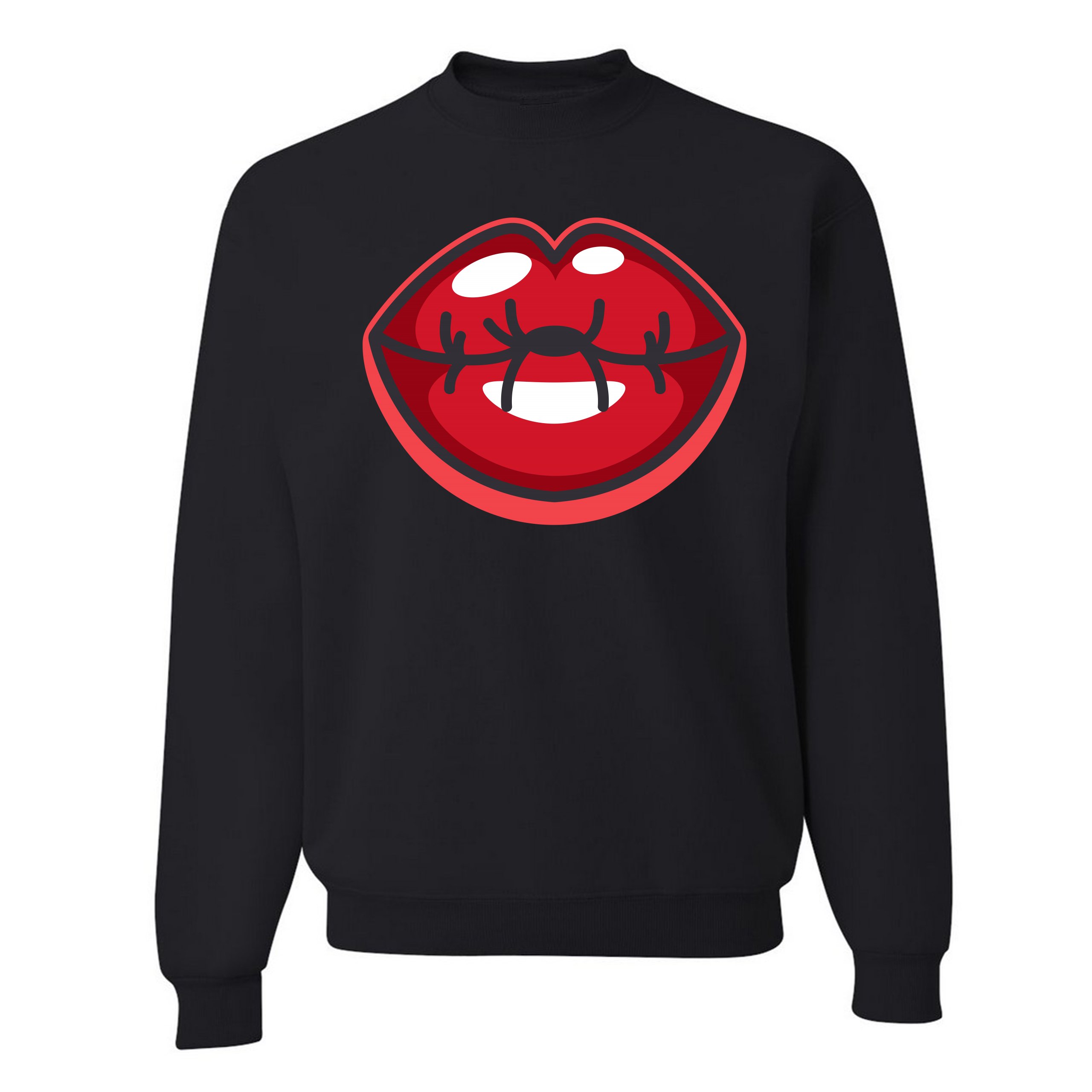 Red Kissy Lips Sweatshirt Hot Tempting Sexy Lips Crewneck | eBay