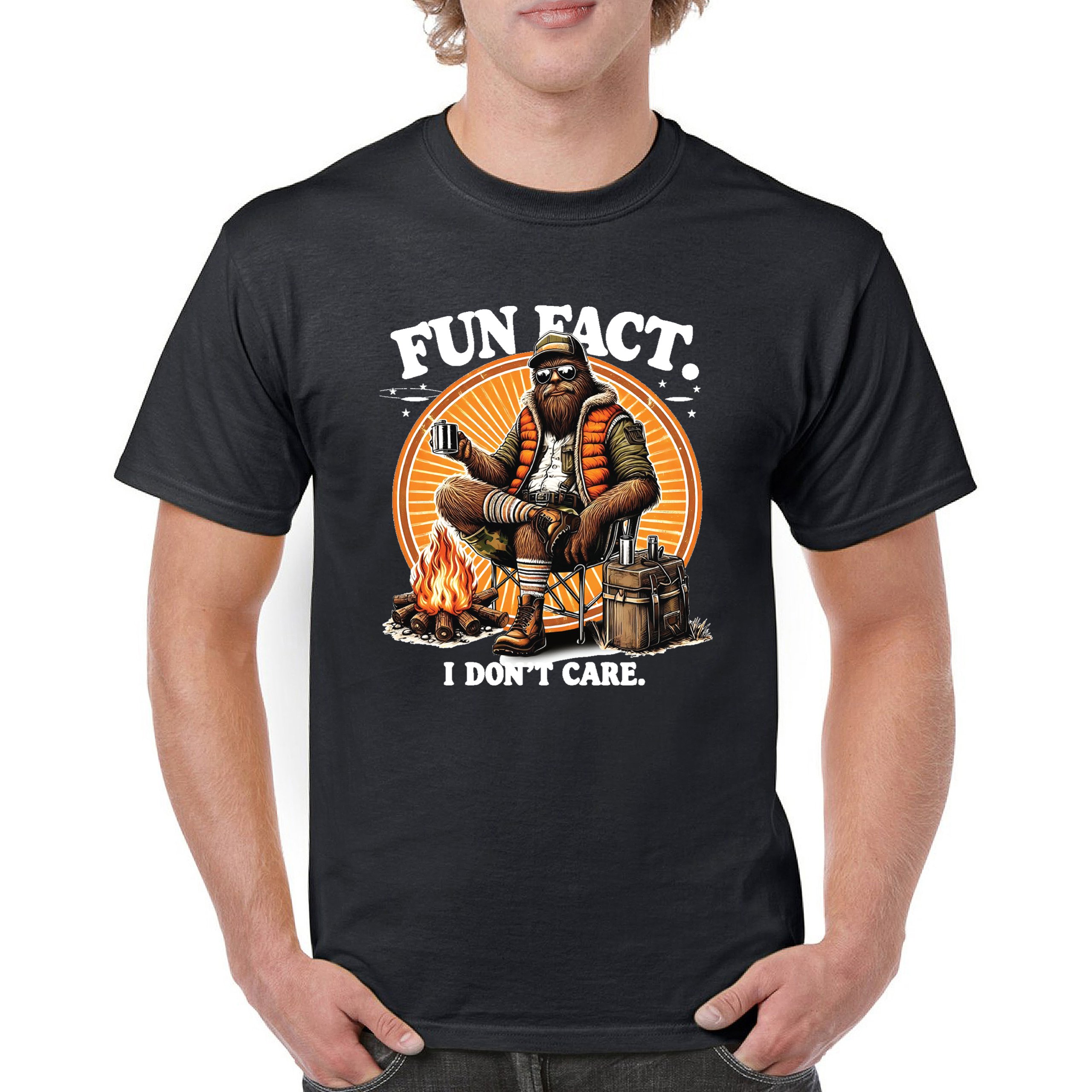 Bigfoot Fun Fact T-shirt Sasquatch Hide and Seek Champ Camping Men’s Tee