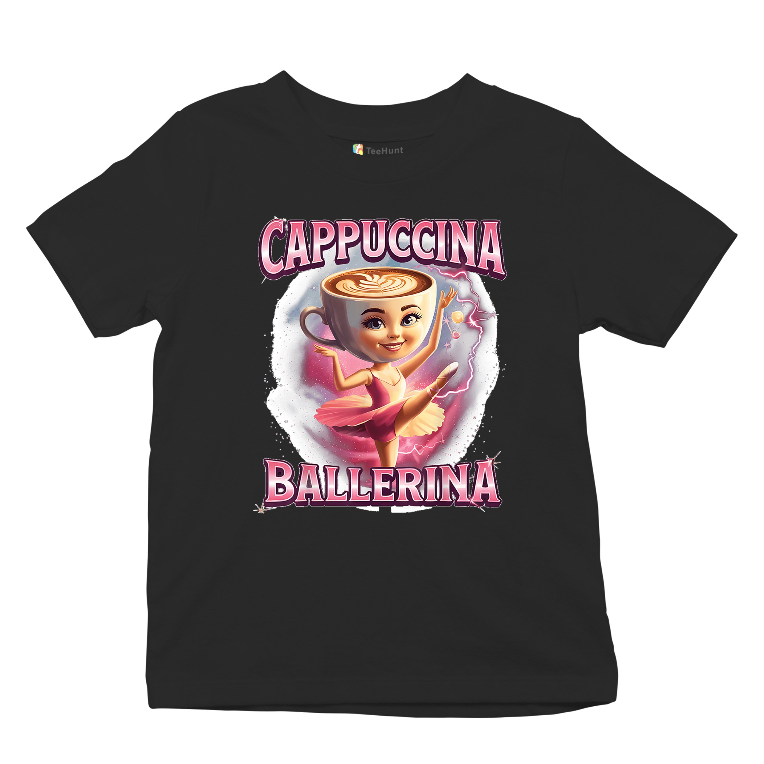 Cappuccina Ballerina Youth T-shirt Italian Brainrot Gen Z Alpha Meme Kids - Picture 13 of 50