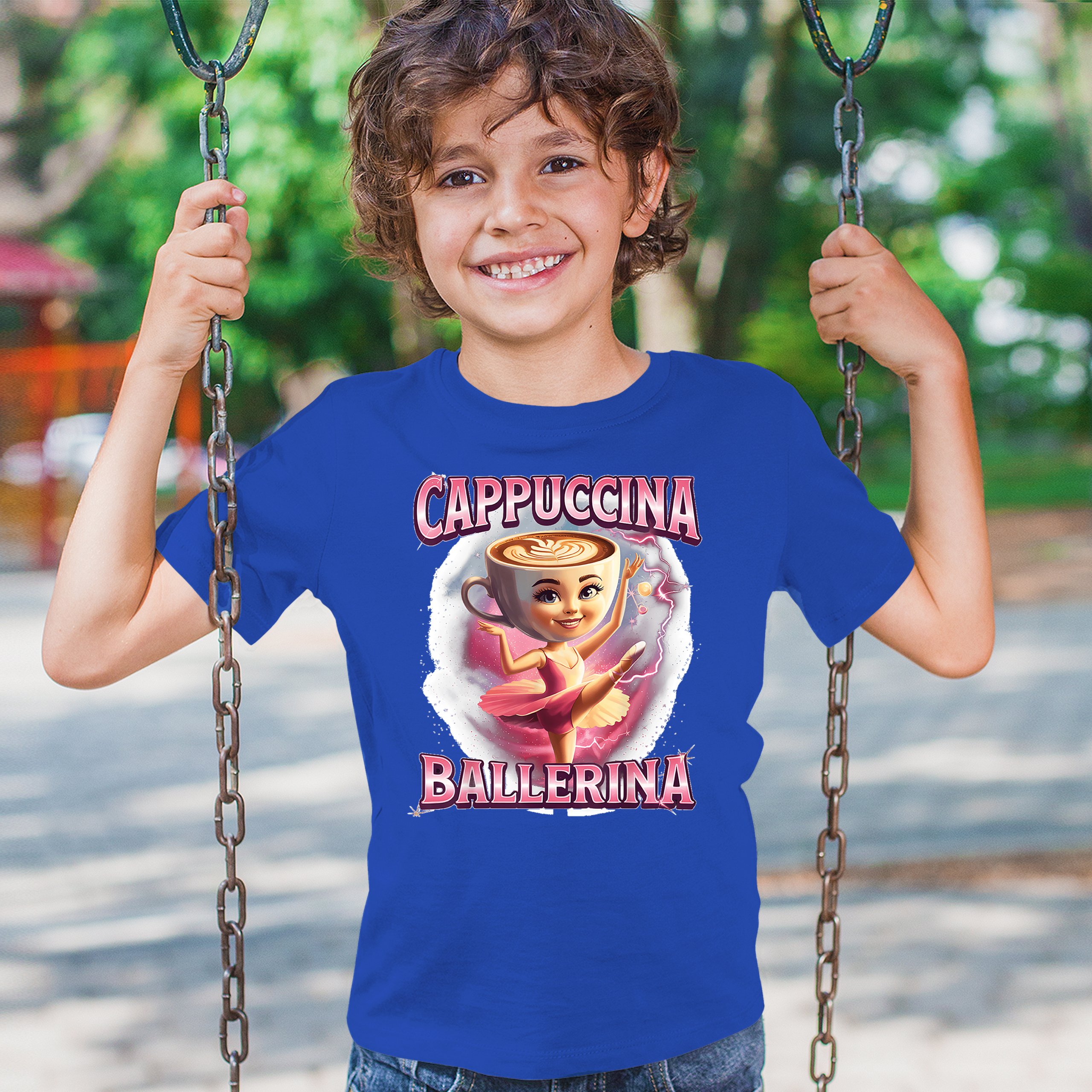 Cappuccina Ballerina Youth T-shirt Italian Brainrot Gen Z Alpha Meme Kids - Picture 40 of 50