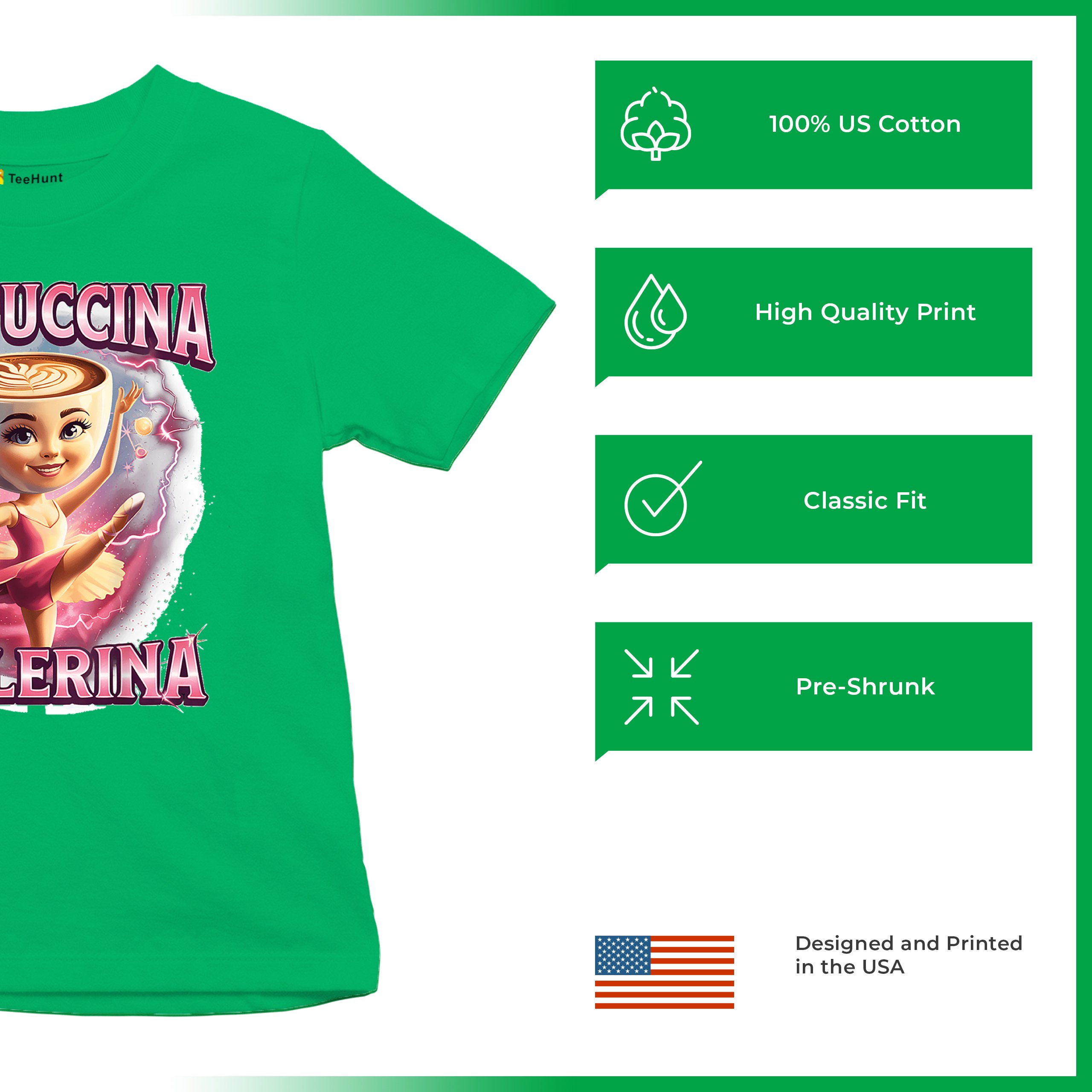 Cappuccina Ballerina Youth T-shirt Italian Brainrot Gen Z Alpha Meme Kids - Picture 35 of 50
