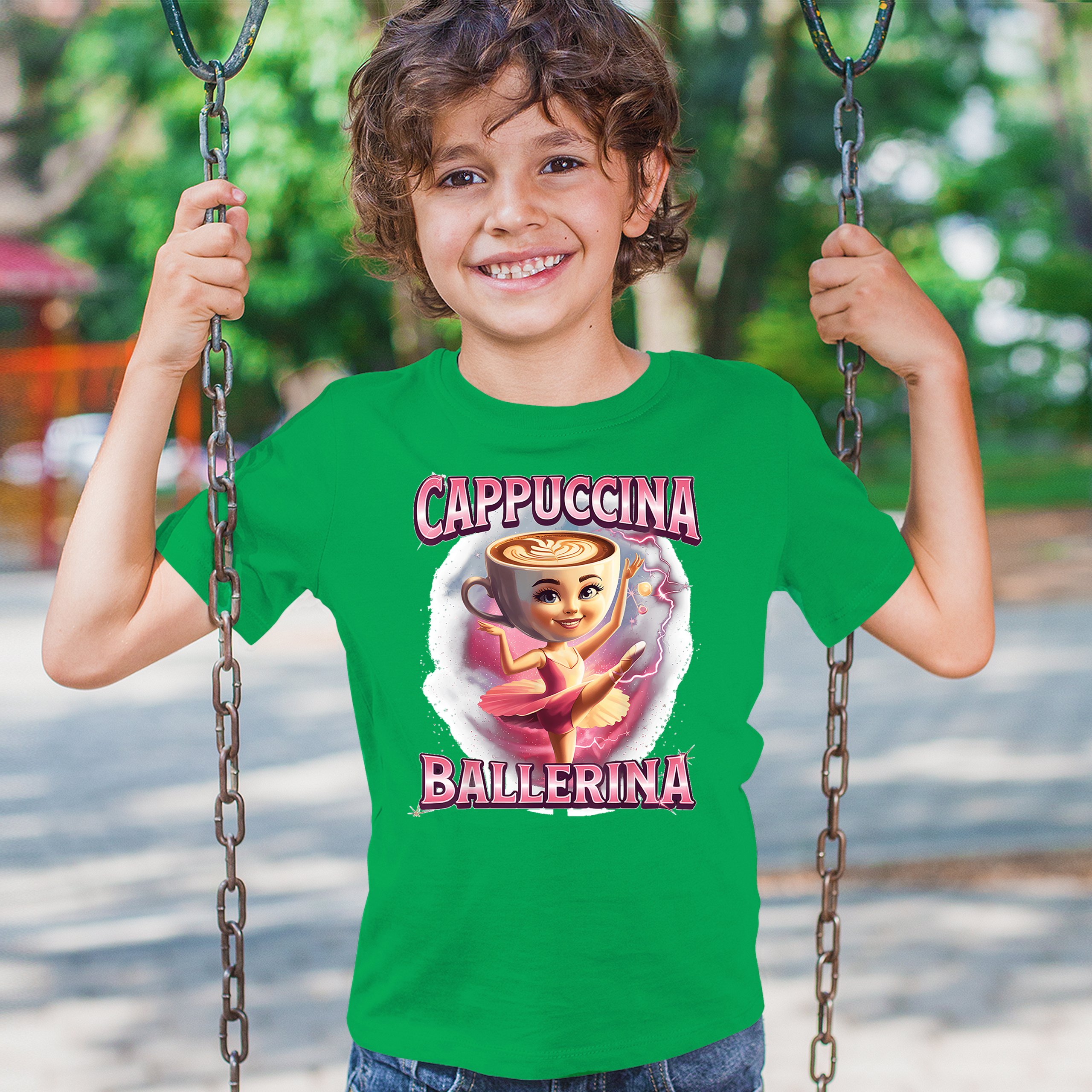 Cappuccina Ballerina Youth T-shirt Italian Brainrot Gen Z Alpha Meme Kids - Picture 33 of 50