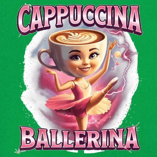 Cappuccina Ballerina Youth T-shirt Italian Brainrot Gen Z Alpha Meme Kids - Picture 32 of 50