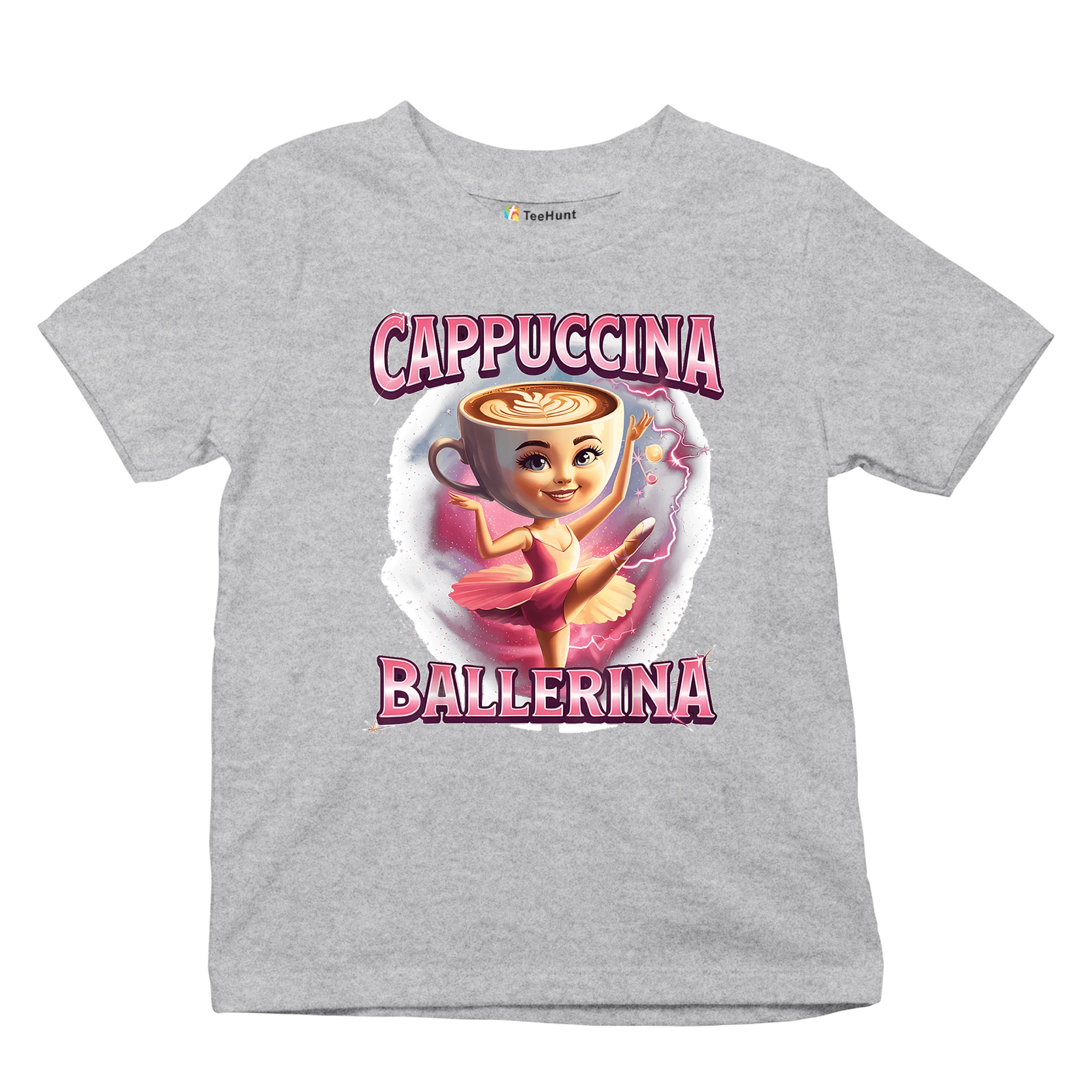 Cappuccina Ballerina Youth T-shirt Italian Brainrot Gen Z Alpha Meme Kids - Picture 20 of 50