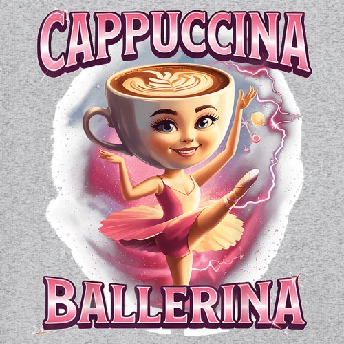 Cappuccina Ballerina Youth T-shirt Italian Brainrot Gen Z Alpha Meme Kids - Picture 18 of 50