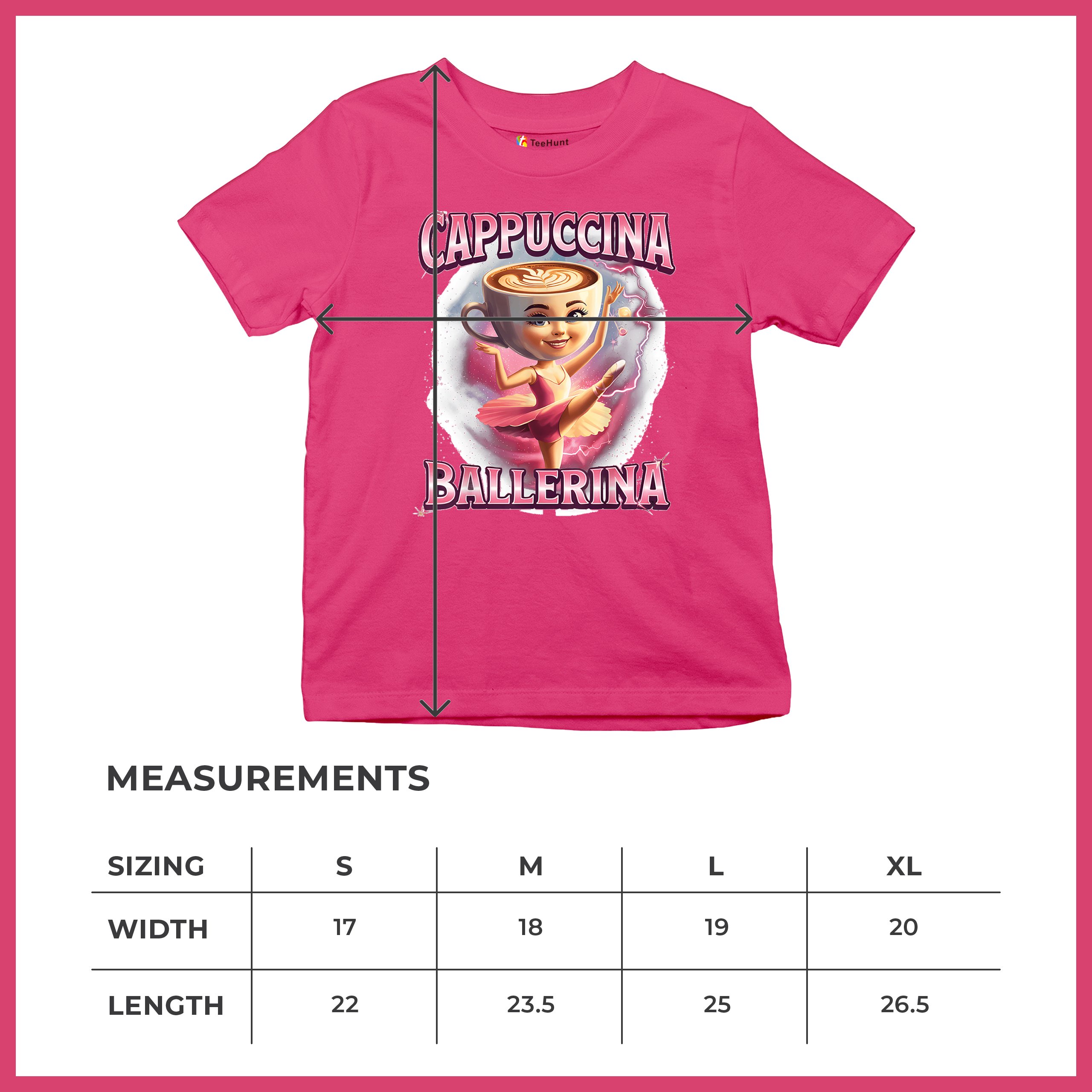 Cappuccina Ballerina Youth T-shirt Italian Brainrot Gen Z Alpha Meme Kids - Picture 50 of 50