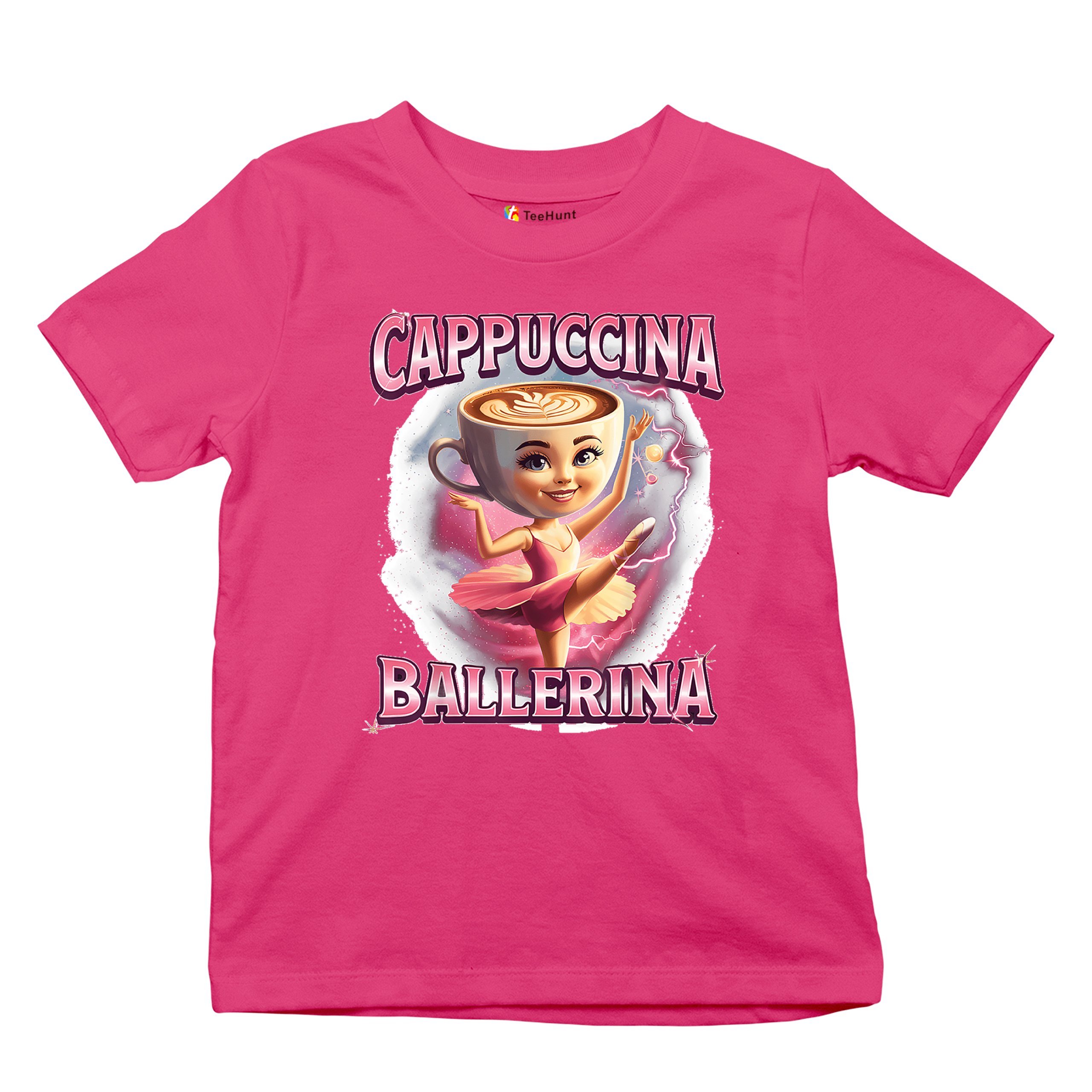 Cappuccina Ballerina Youth T-shirt Italian Brainrot Gen Z Alpha Meme Kids - Picture 48 of 50