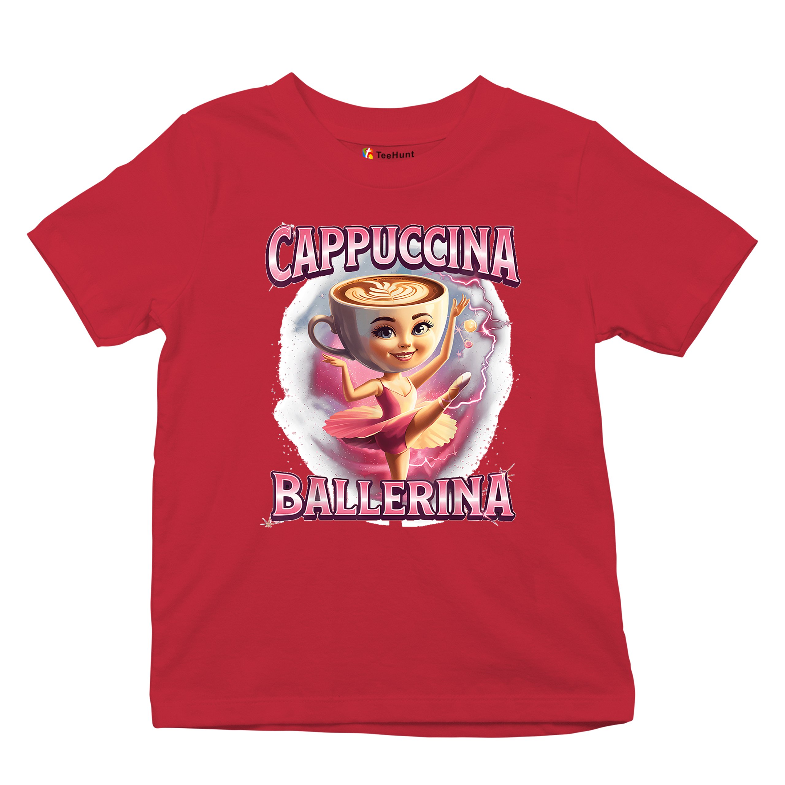 Cappuccina Ballerina Youth T-shirt Italian Brainrot Gen Z Alpha Meme Kids - Picture 27 of 50