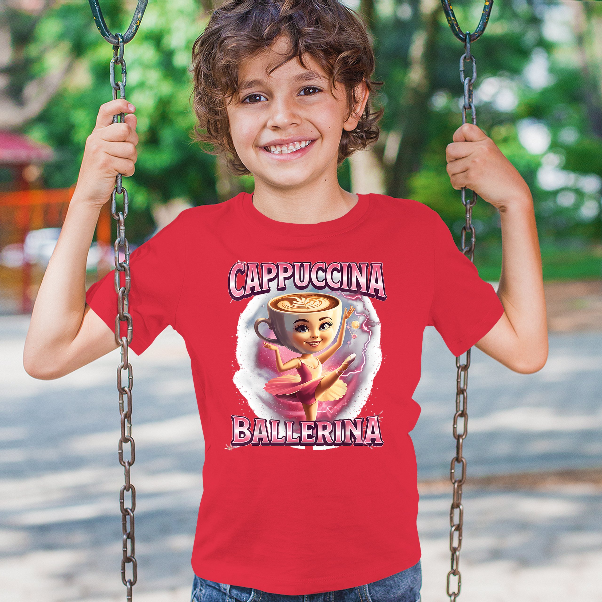 Cappuccina Ballerina Youth T-shirt Italian Brainrot Gen Z Alpha Meme Kids - Picture 26 of 50