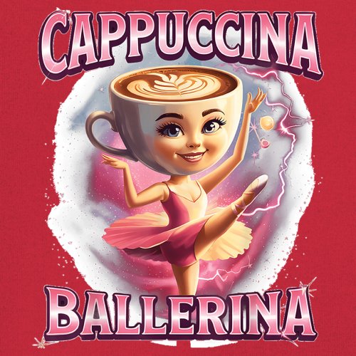 Cappuccina Ballerina Youth T-shirt Italian Brainrot Gen Z Alpha Meme Kids - Picture 25 of 50