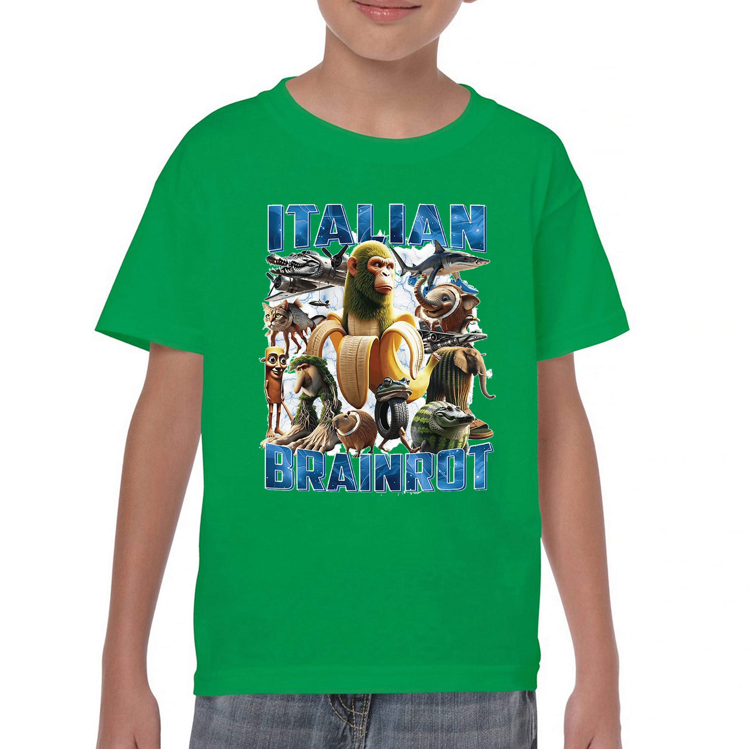 Italian Brainrot Youth T-shirt Funny Absurd Gen Z Internet Meme Trend Kids - Picture 30 of 50