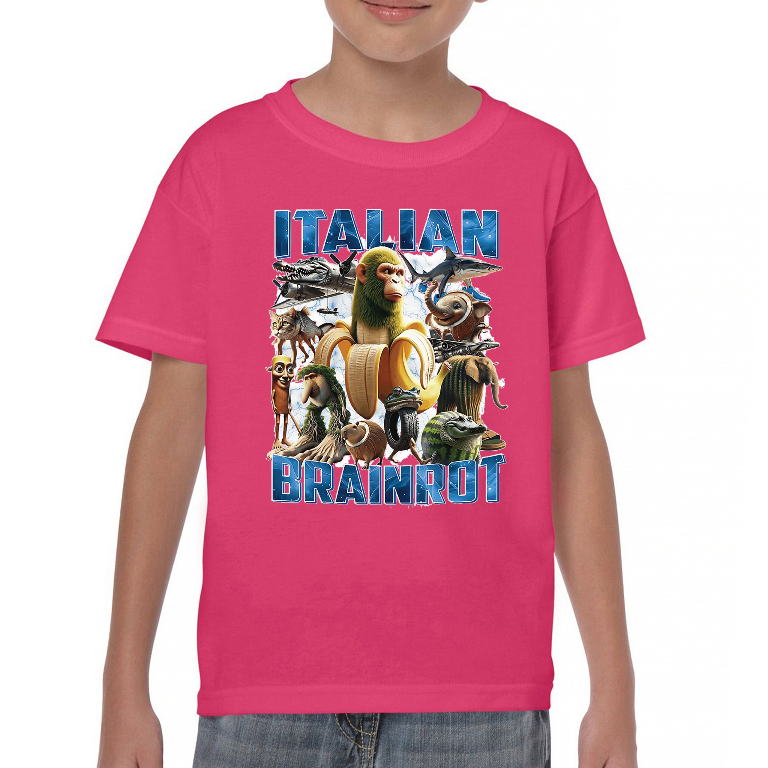 Italian Brainrot Youth T-shirt Funny Absurd Gen Z Internet Meme Trend Kids - Picture 44 of 50