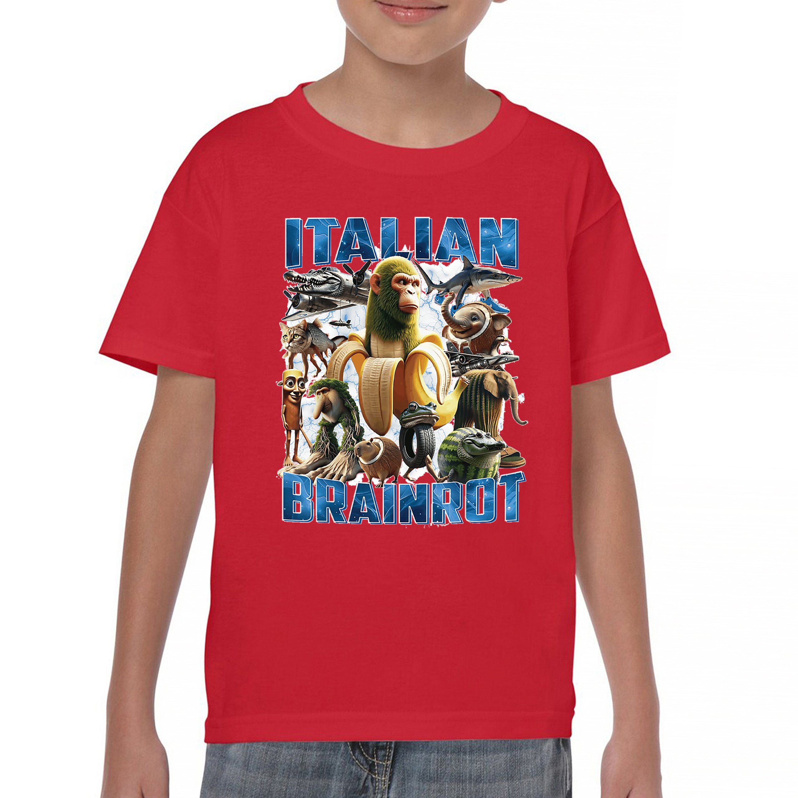 Italian Brainrot Youth T-shirt Funny Absurd Gen Z Internet Meme Trend Kids - Picture 16 of 50