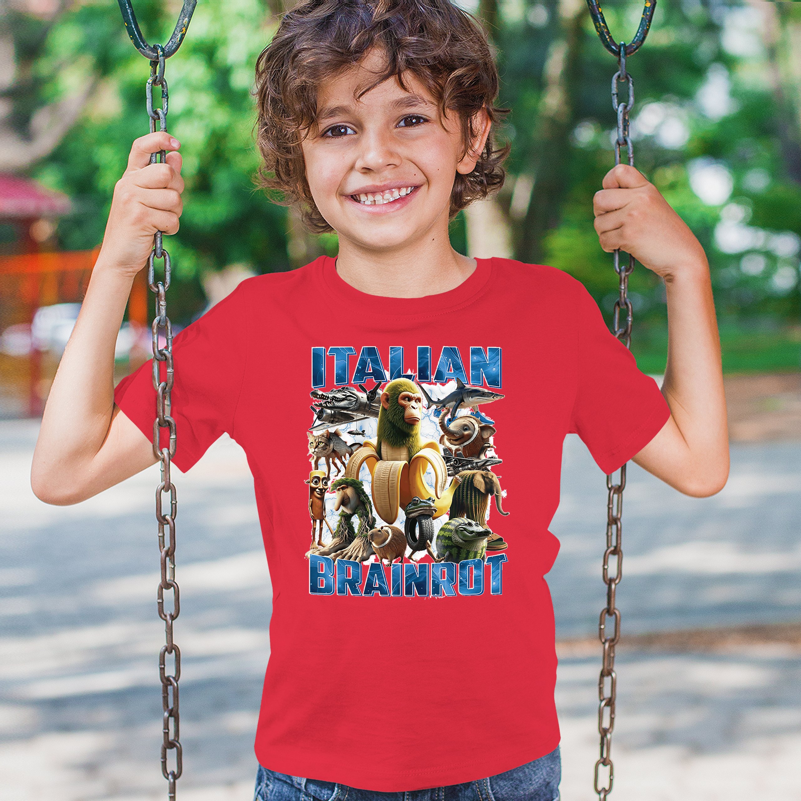 Italian Brainrot Youth T-shirt Funny Absurd Gen Z Internet Meme Trend Kids - Picture 19 of 50