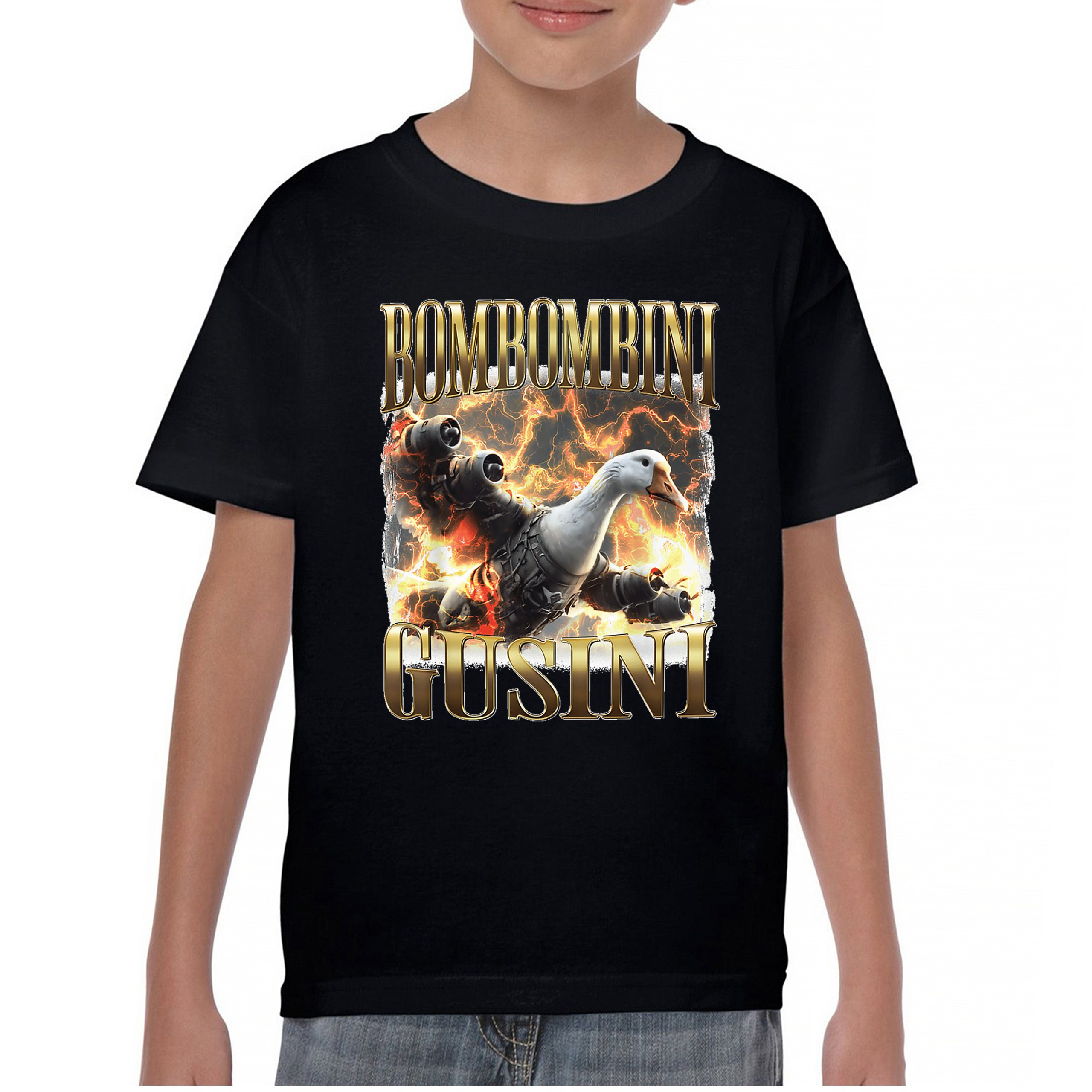 Bombombini Gusini Youth T-shirt Fun Italian Brainrot Gen Z Alpha Meme Kids - Picture 9 of 50