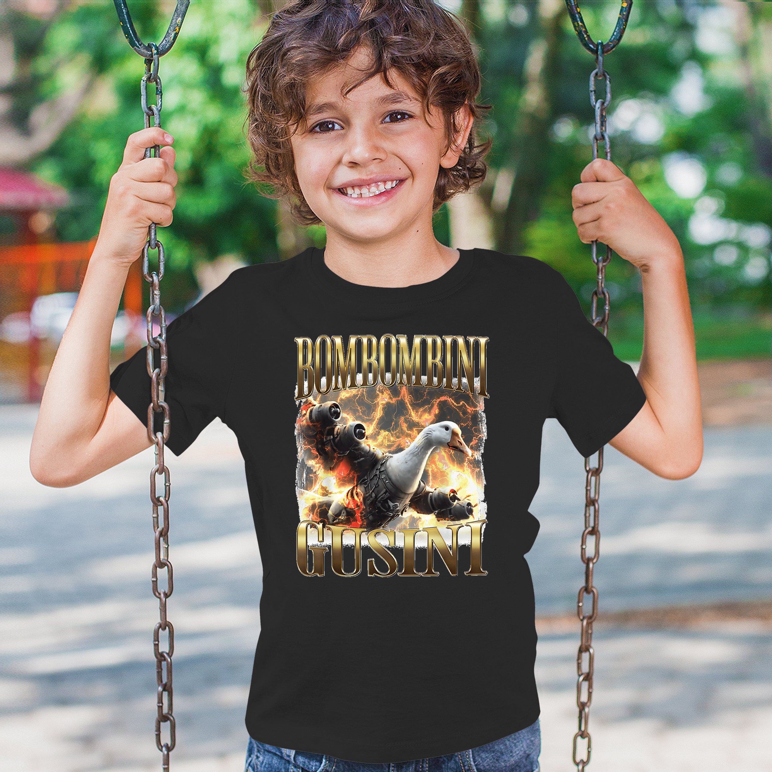 Bombombini Gusini Youth T-shirt Fun Italian Brainrot Gen Z Alpha Meme Kids - Picture 12 of 50