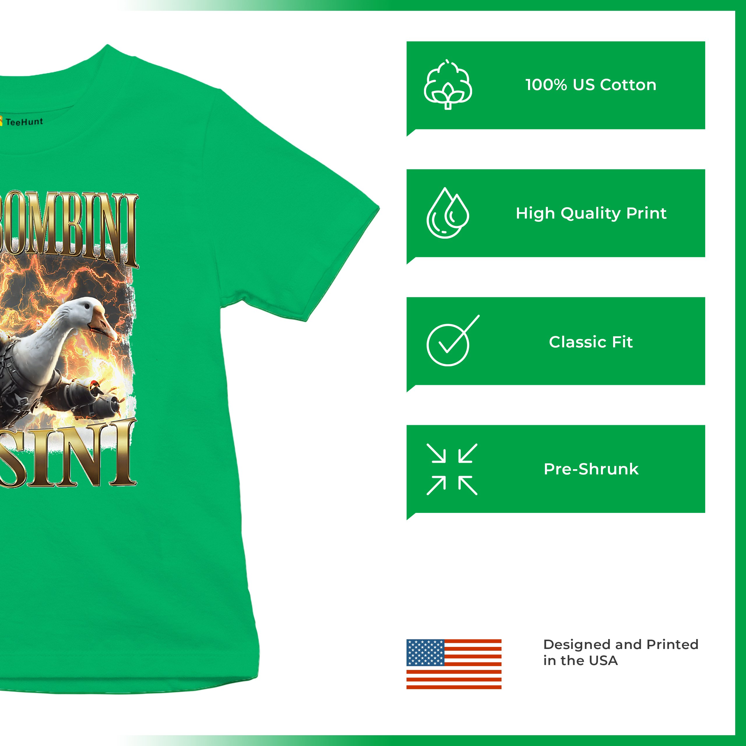 Bombombini Gusini Youth T-shirt Fun Italian Brainrot Gen Z Alpha Meme Kids - Picture 35 of 50