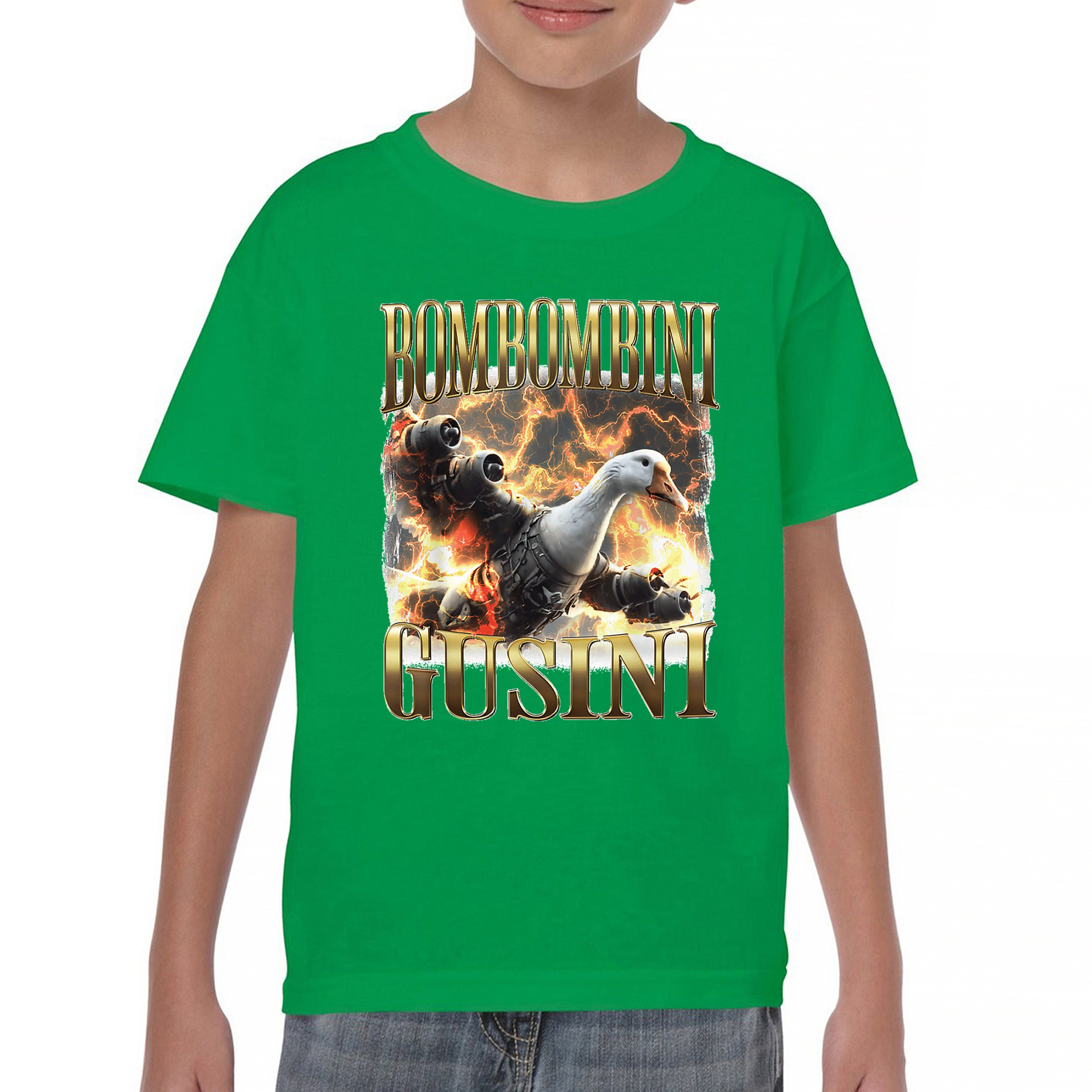 Bombombini Gusini Youth T-shirt Fun Italian Brainrot Gen Z Alpha Meme Kids - Picture 30 of 50