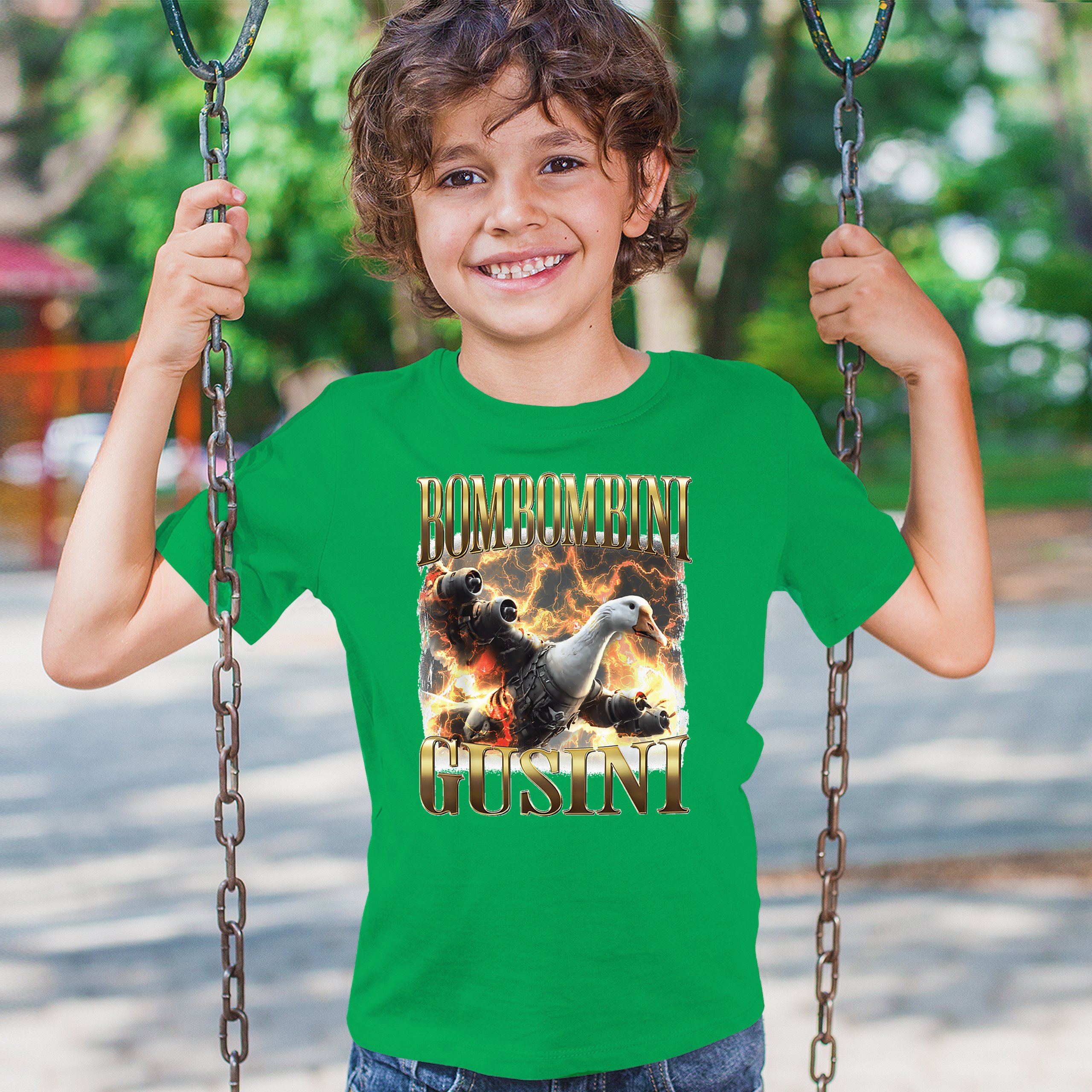 Bombombini Gusini Youth T-shirt Fun Italian Brainrot Gen Z Alpha Meme Kids - Picture 33 of 50