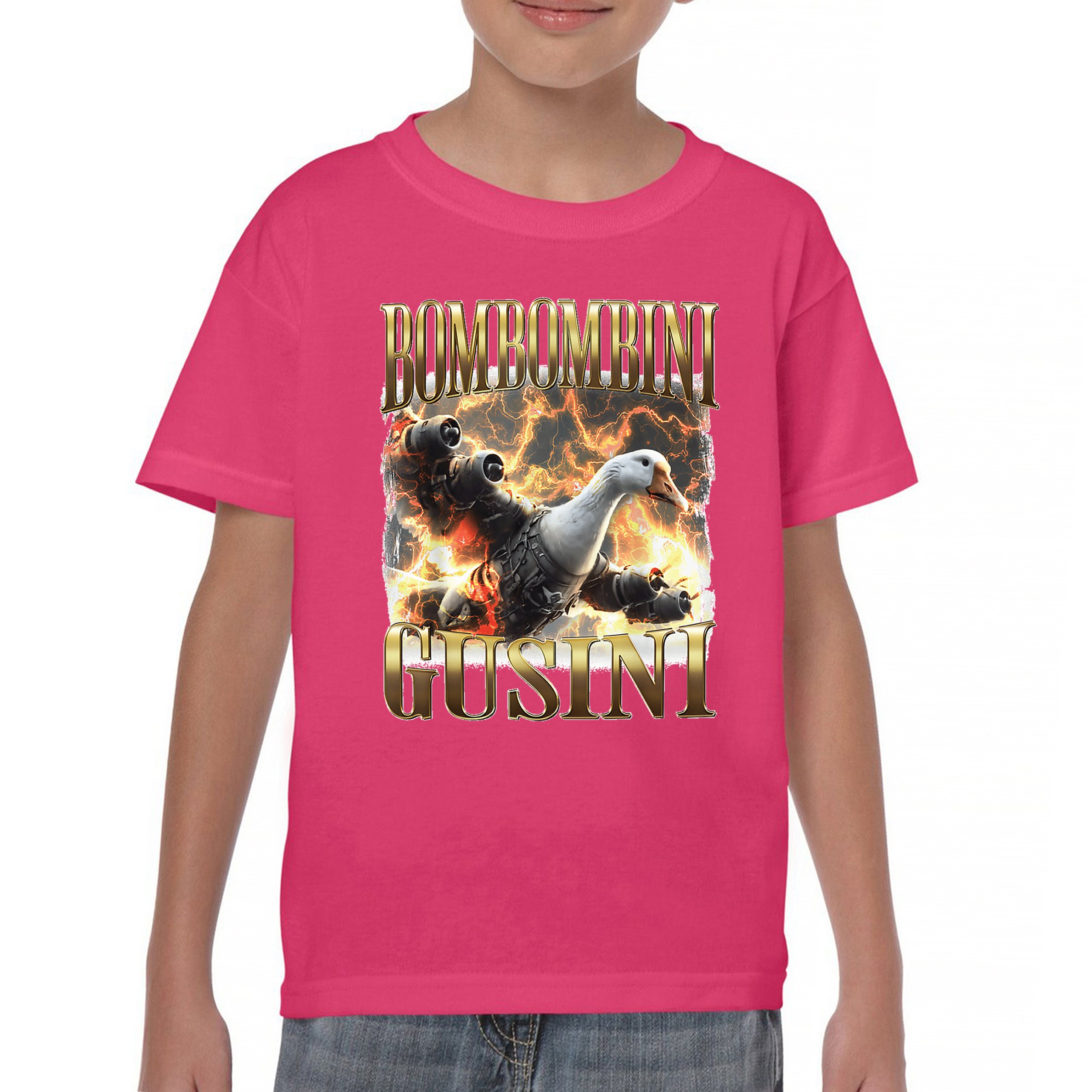 Bombombini Gusini Youth T-shirt Fun Italian Brainrot Gen Z Alpha Meme Kids - Picture 44 of 50