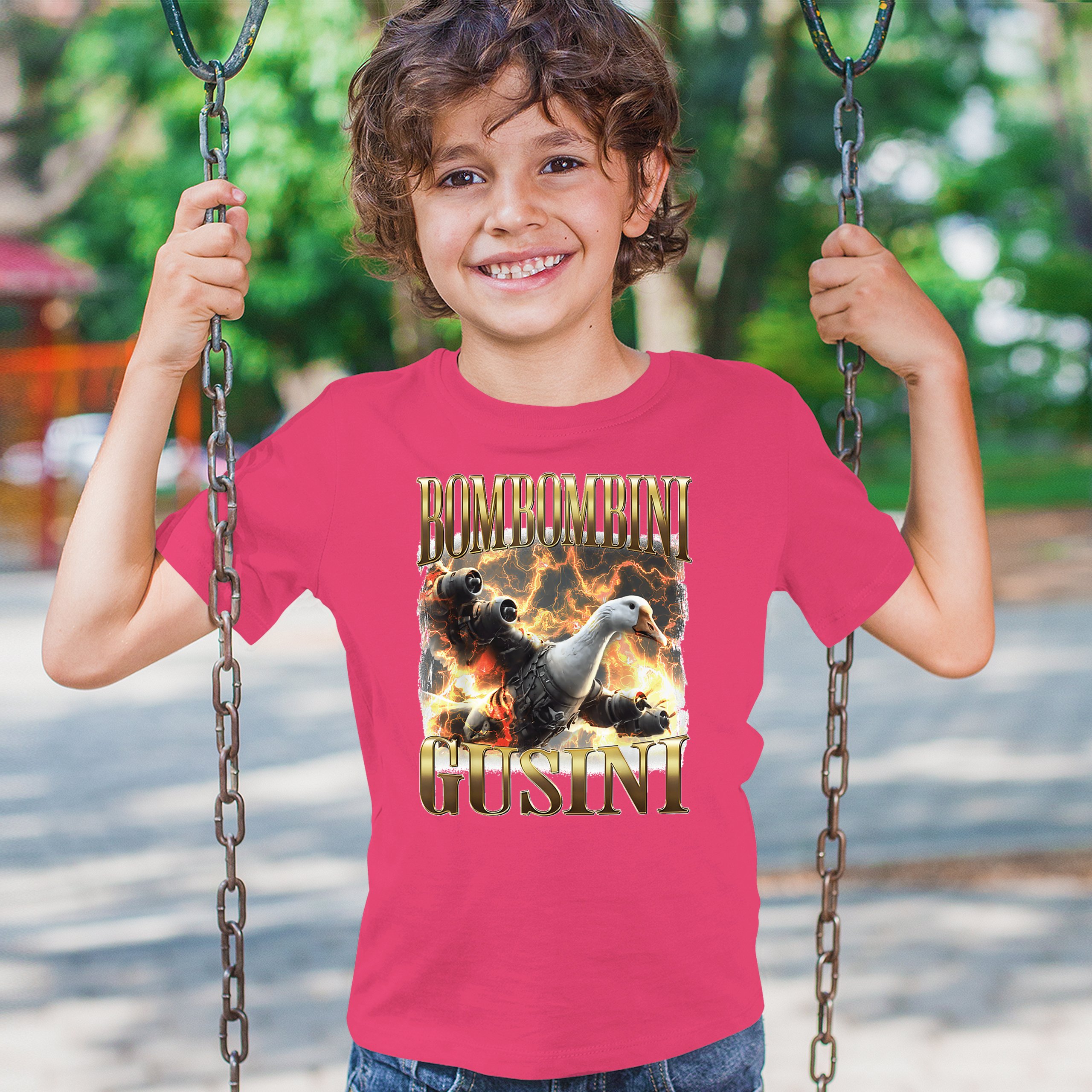 Bombombini Gusini Youth T-shirt Fun Italian Brainrot Gen Z Alpha Meme Kids - Picture 47 of 50