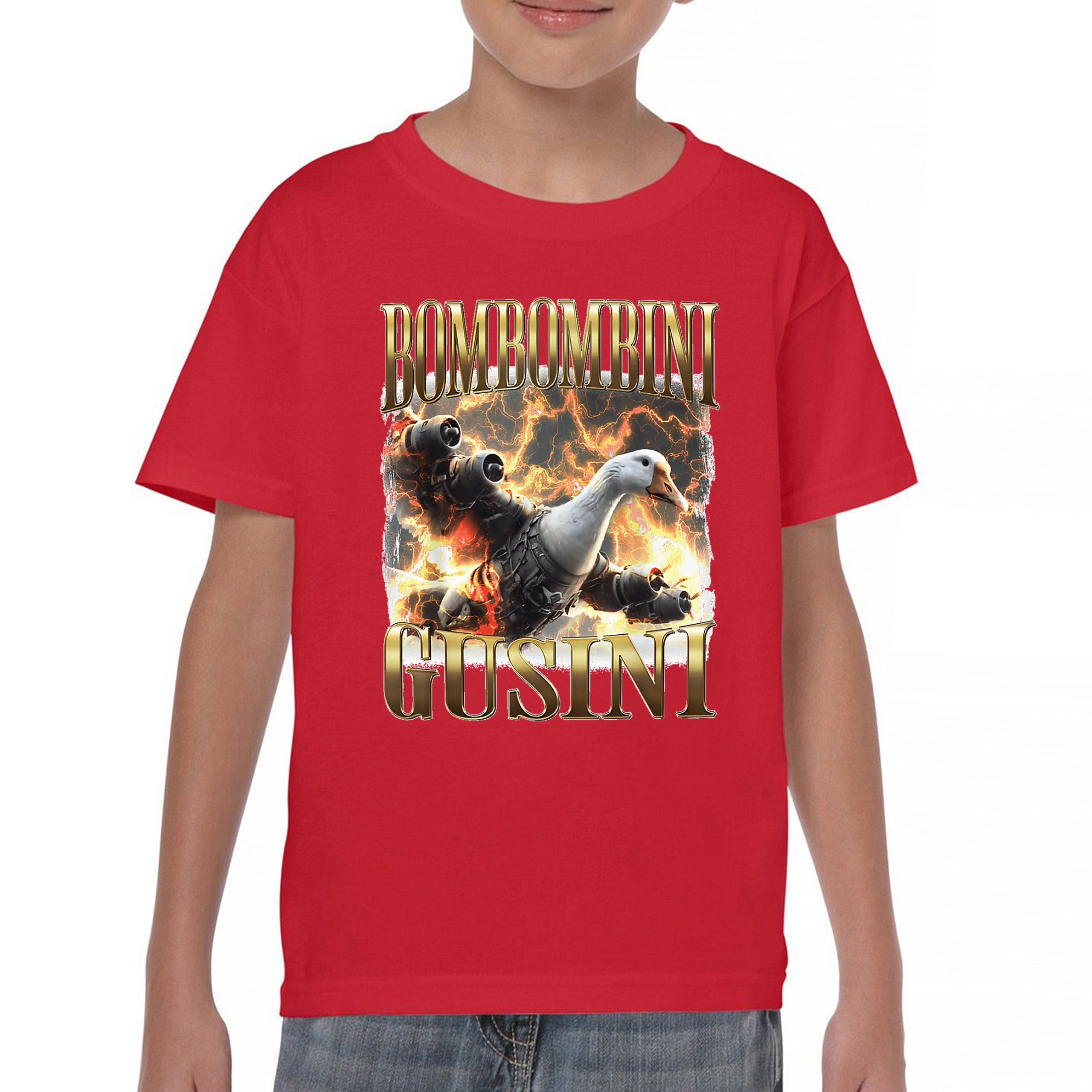 Bombombini Gusini Youth T-shirt Fun Italian Brainrot Gen Z Alpha Meme Kids - Picture 16 of 50