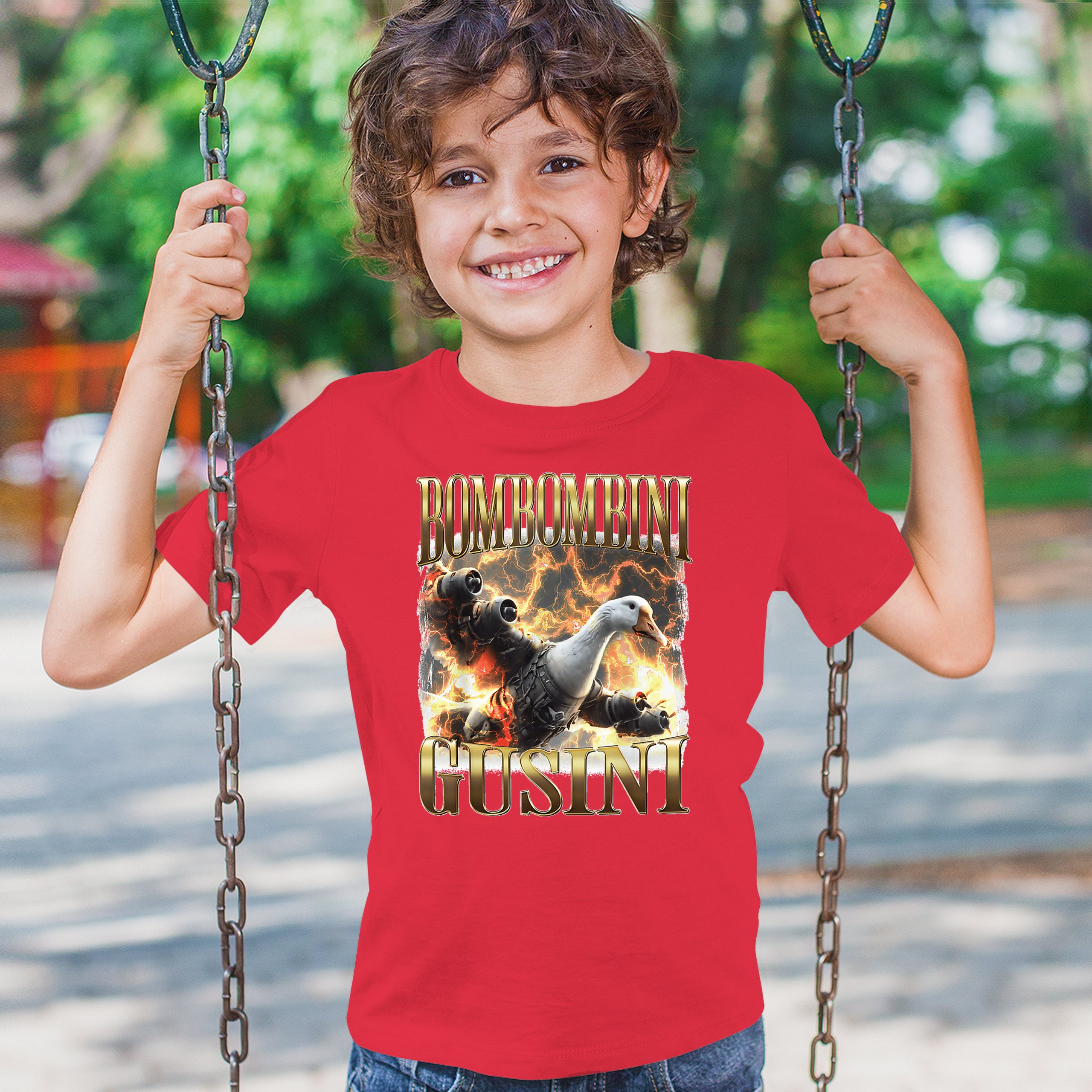 Bombombini Gusini Youth T-shirt Fun Italian Brainrot Gen Z Alpha Meme Kids - Picture 19 of 50
