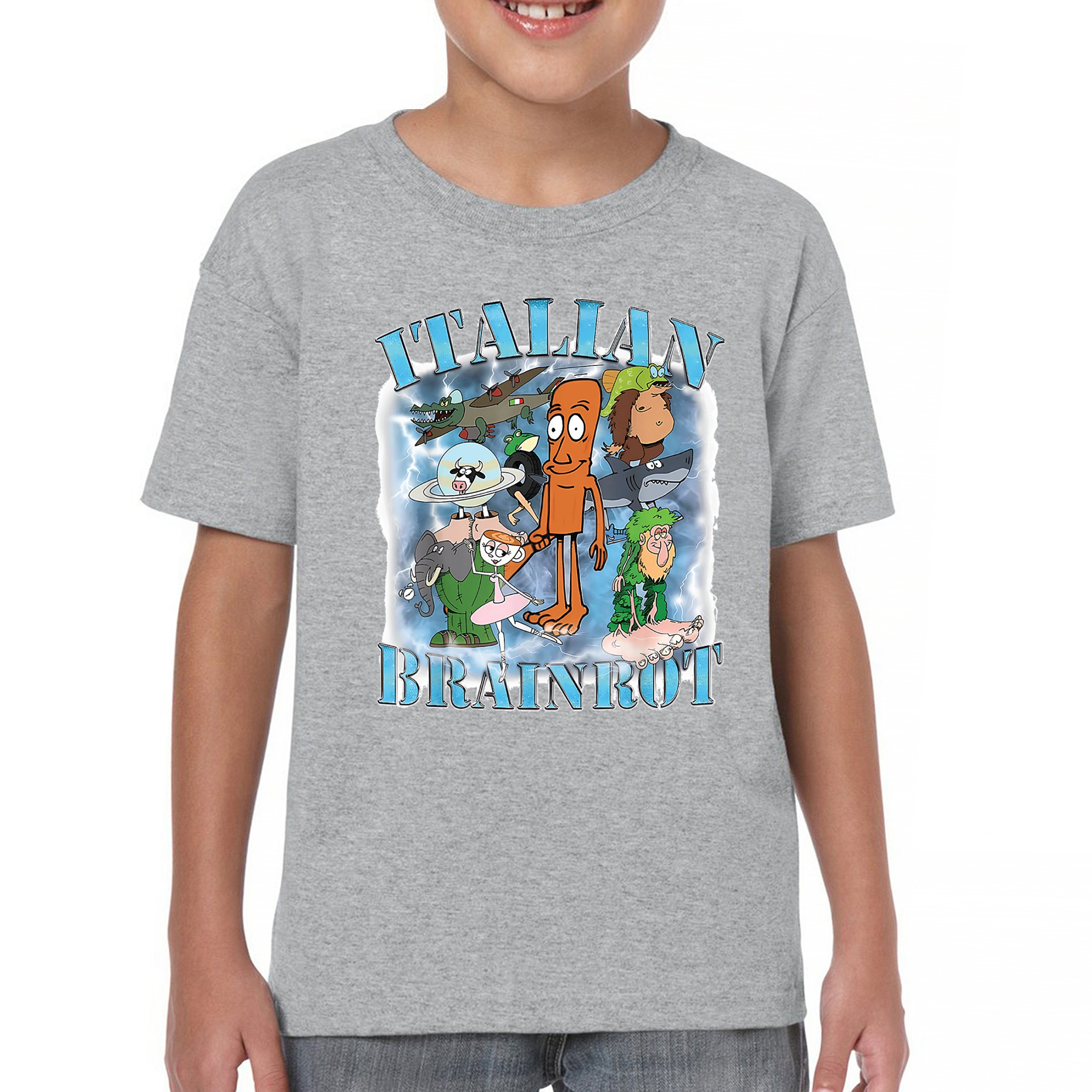 Italian Brainrot Meme Youth T-shirt Fun Gen Z Alpha Internet Meme Vibe Kids - Picture 9 of 50