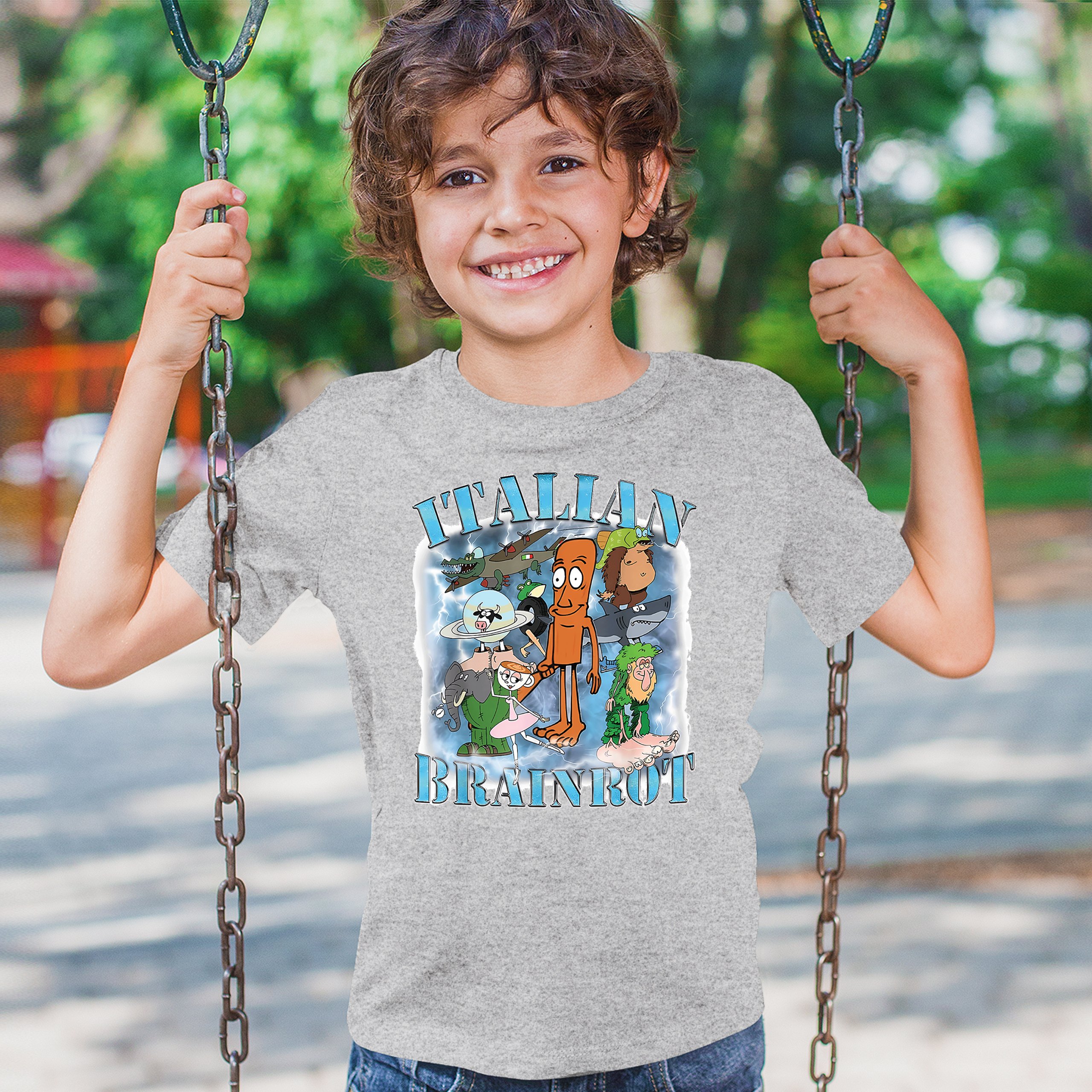 Italian Brainrot Meme Youth T-shirt Fun Gen Z Alpha Internet Meme Vibe Kids - Picture 12 of 50
