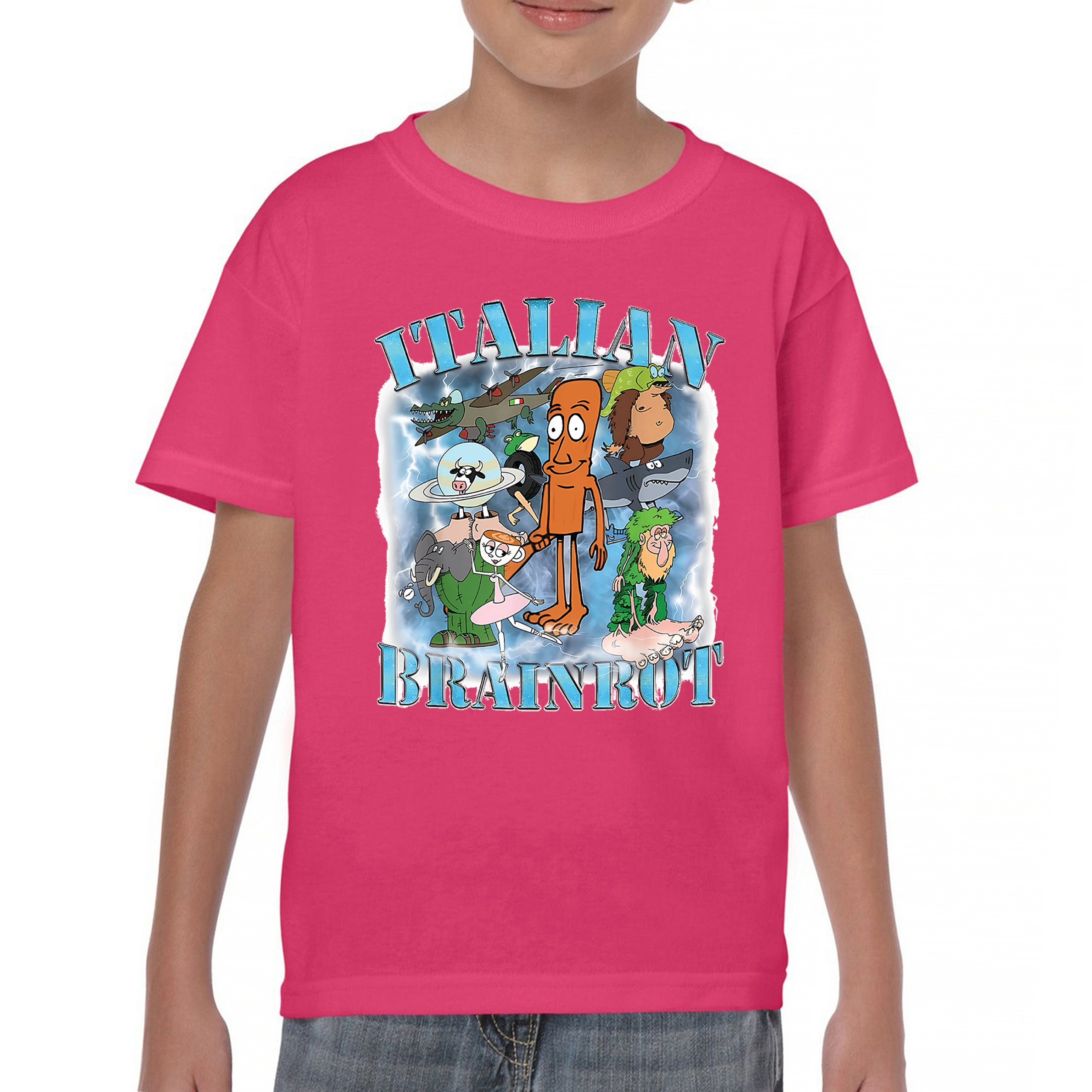 Italian Brainrot Meme Youth T-shirt Fun Gen Z Alpha Internet Meme Vibe Kids - Picture 44 of 50