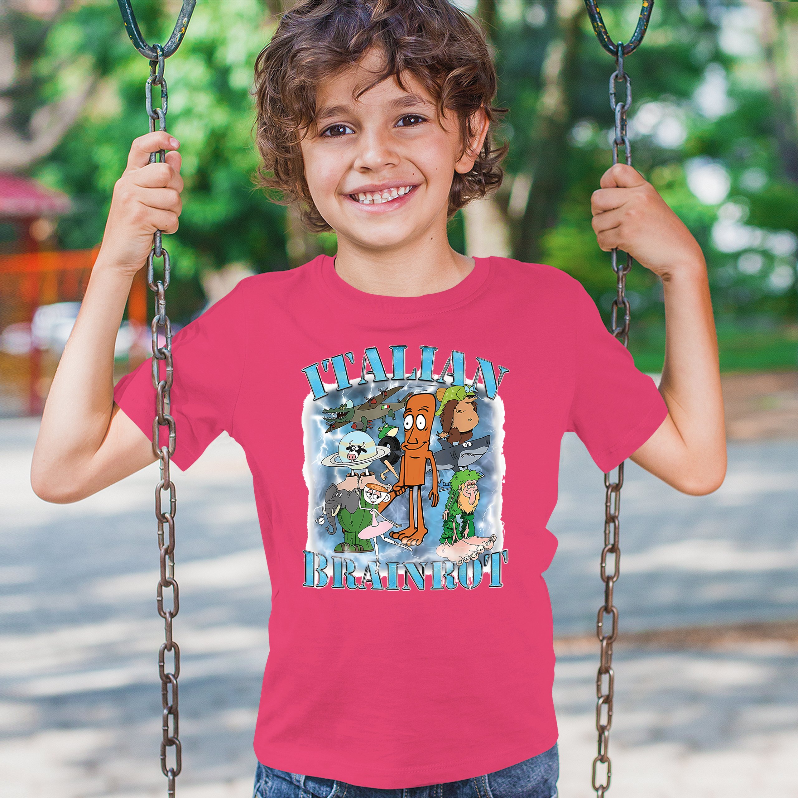 Italian Brainrot Meme Youth T-shirt Fun Gen Z Alpha Internet Meme Vibe Kids - Picture 47 of 50