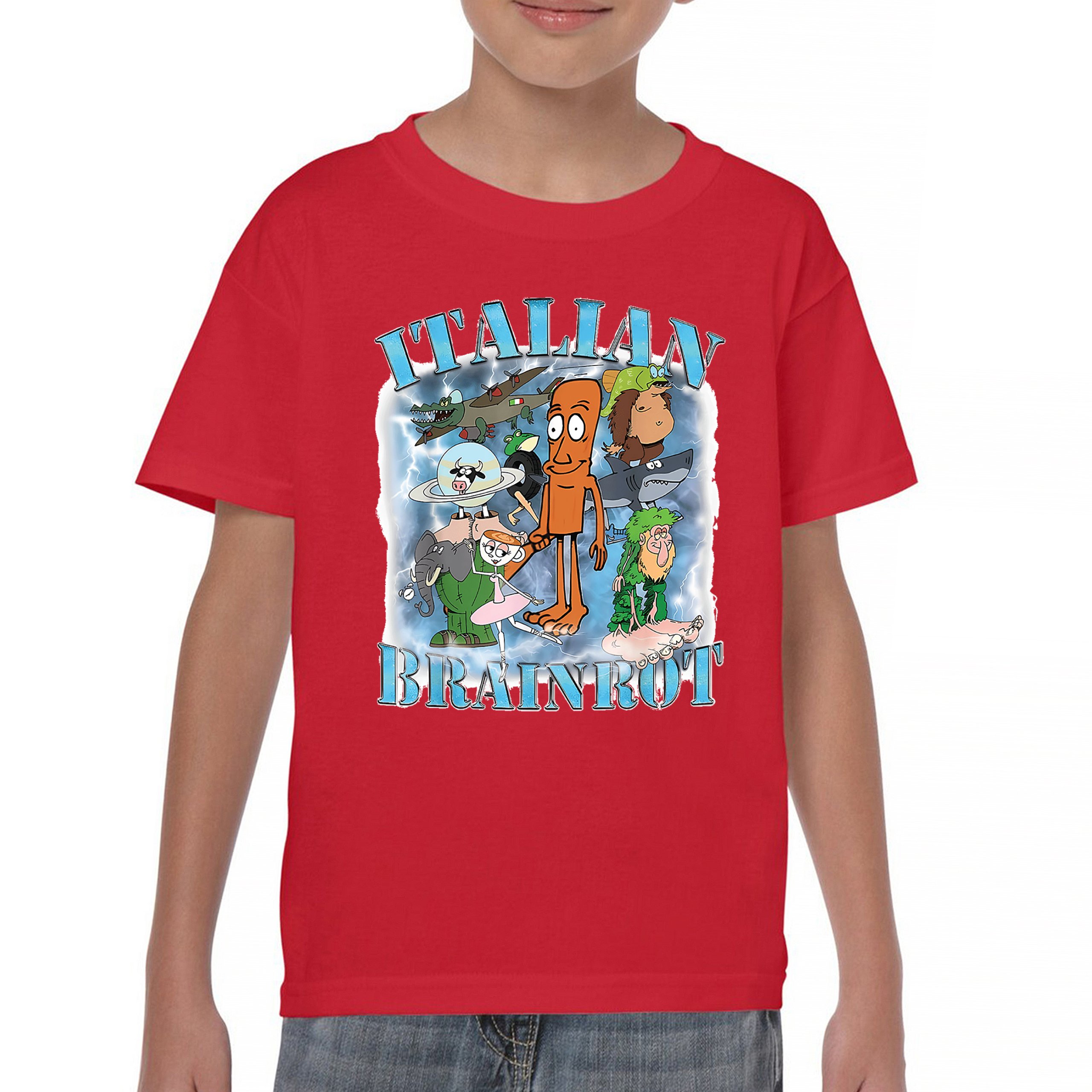 Italian Brainrot Meme Youth T-shirt Fun Gen Z Alpha Internet Meme Vibe Kids - Picture 23 of 50