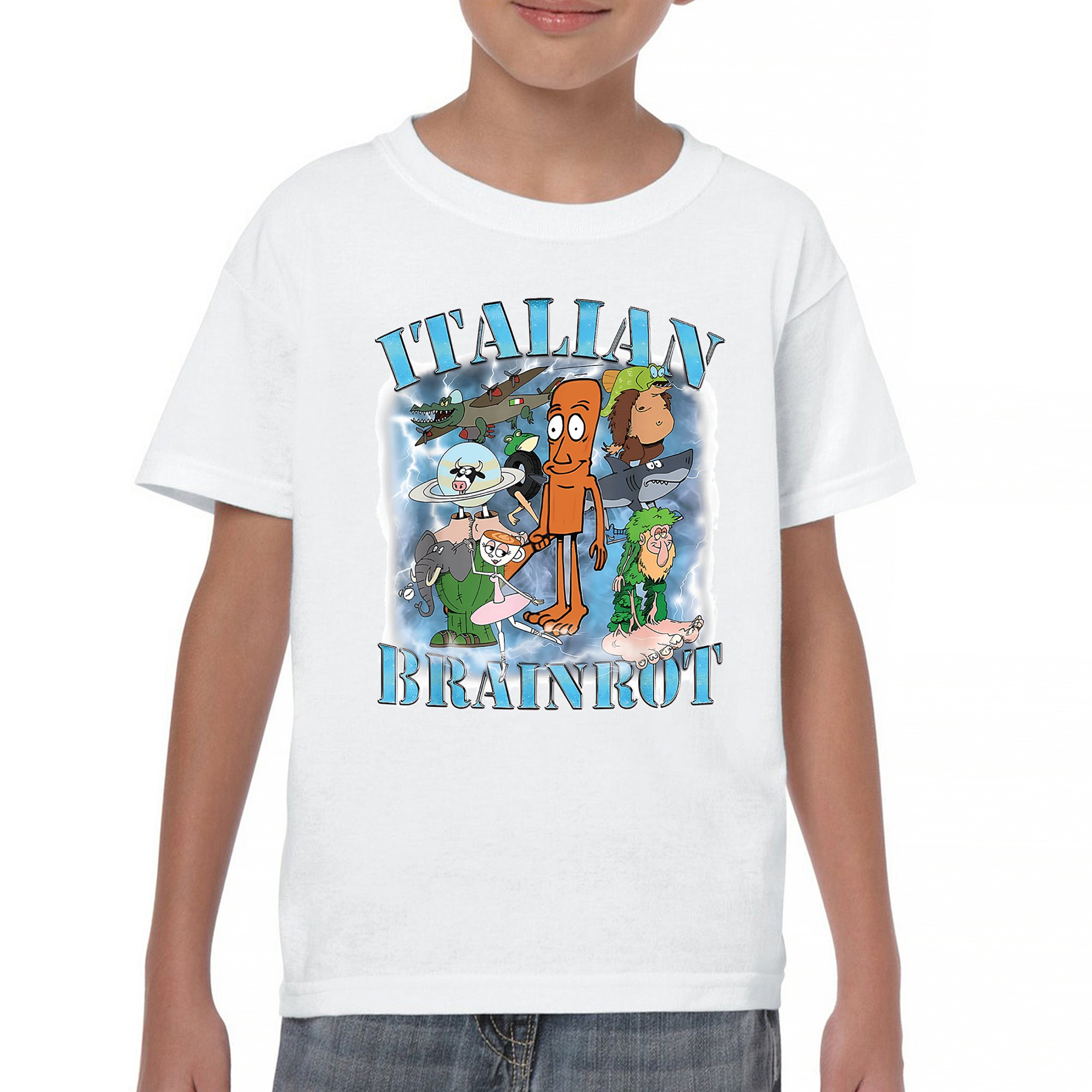 Italian Brainrot Meme Youth T-shirt Fun Gen Z Alpha Internet Meme Vibe Kids - Picture 30 of 50