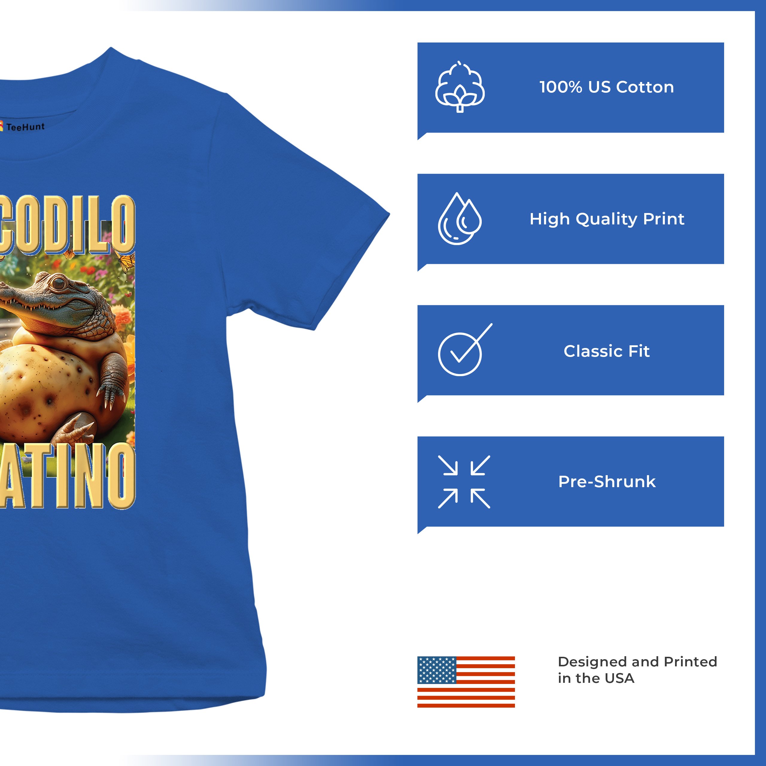 Crocodilo Potatino Youth T-shirt Fun Italian Brainrot Gen Z Alpha Meme Kids - Picture 42 of 50