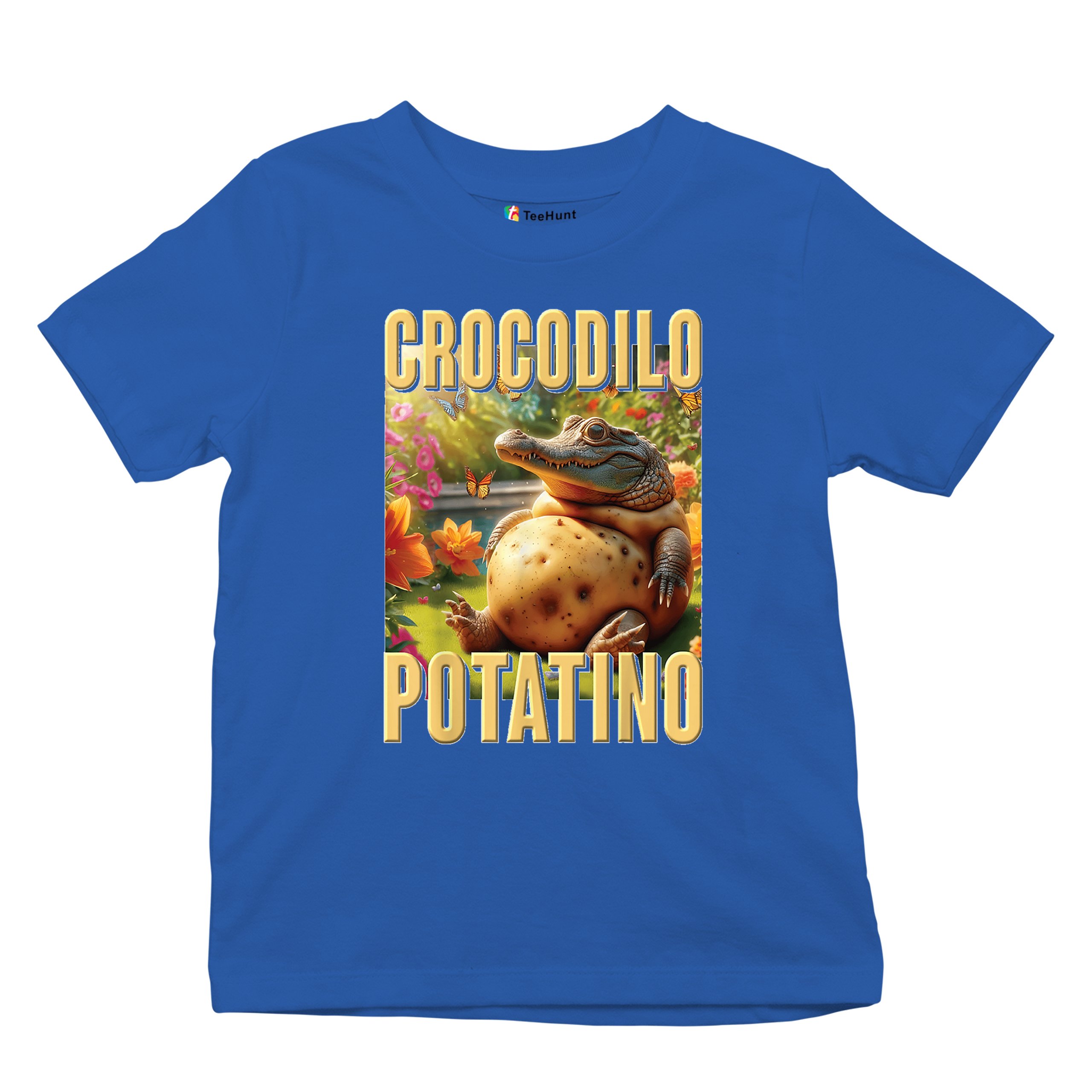 Crocodilo Potatino Youth T-shirt Fun Italian Brainrot Gen Z Alpha Meme Kids - Picture 41 of 50