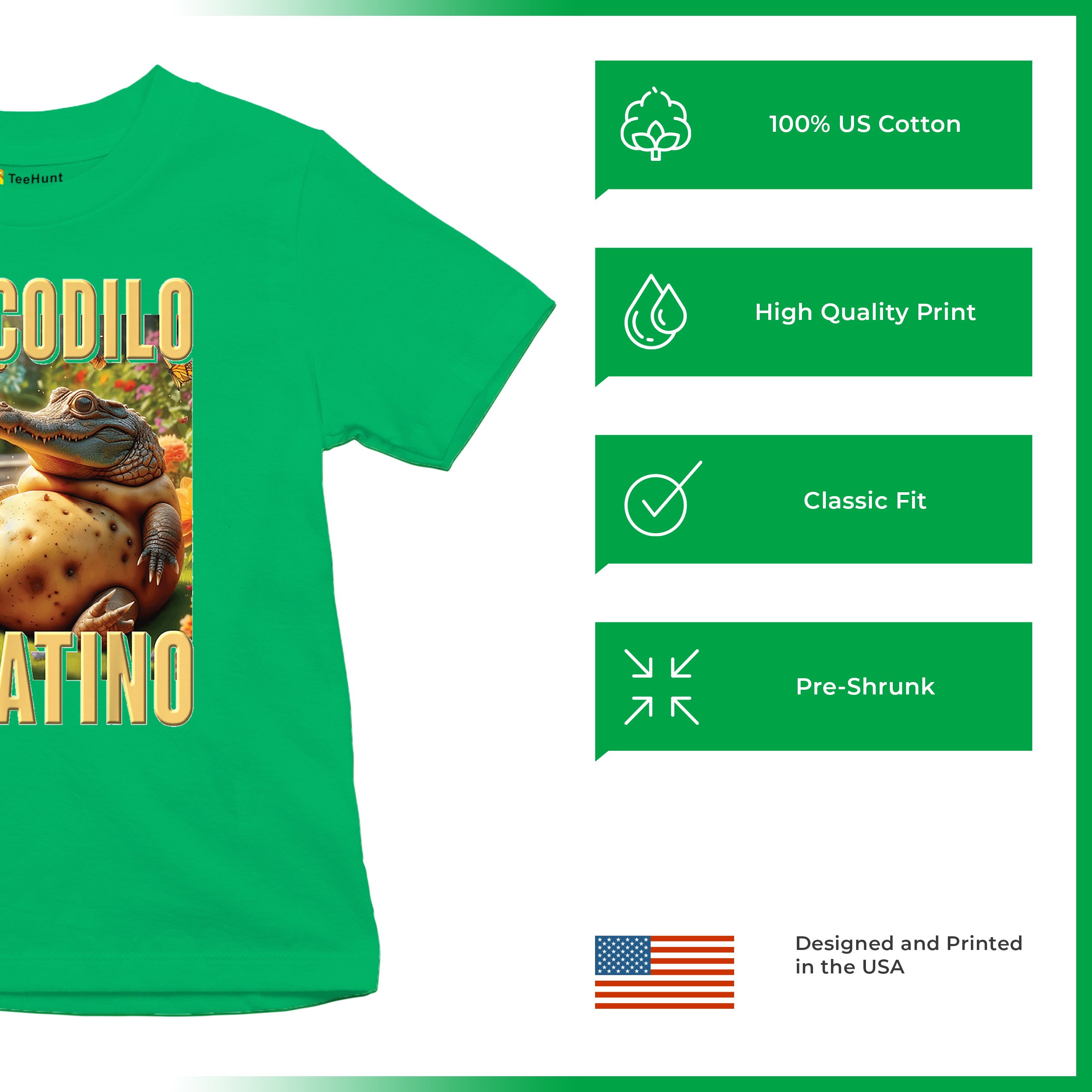Crocodilo Potatino Youth T-shirt Fun Italian Brainrot Gen Z Alpha Meme Kids - Picture 35 of 50