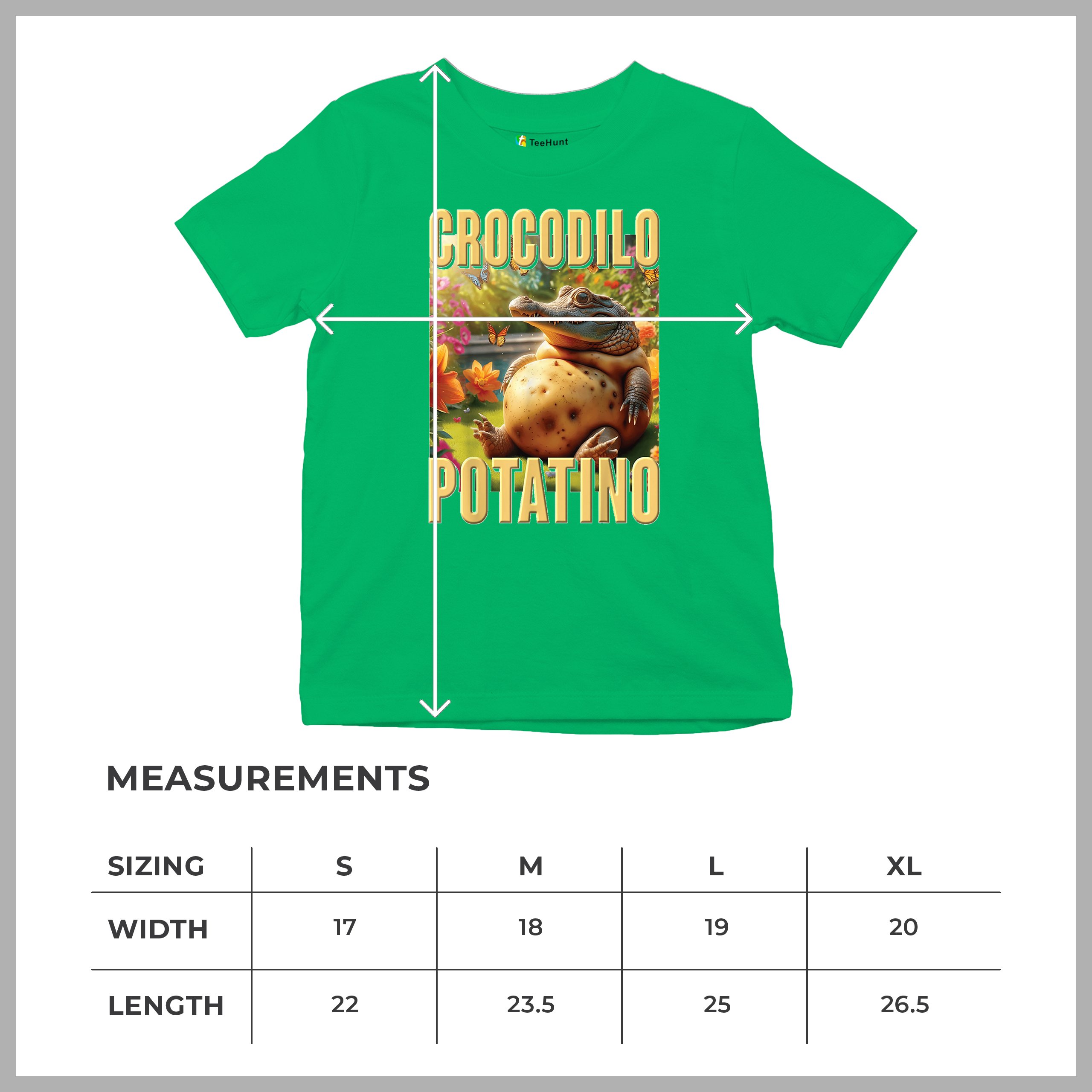 Crocodilo Potatino Youth T-shirt Fun Italian Brainrot Gen Z Alpha Meme Kids - Picture 36 of 50