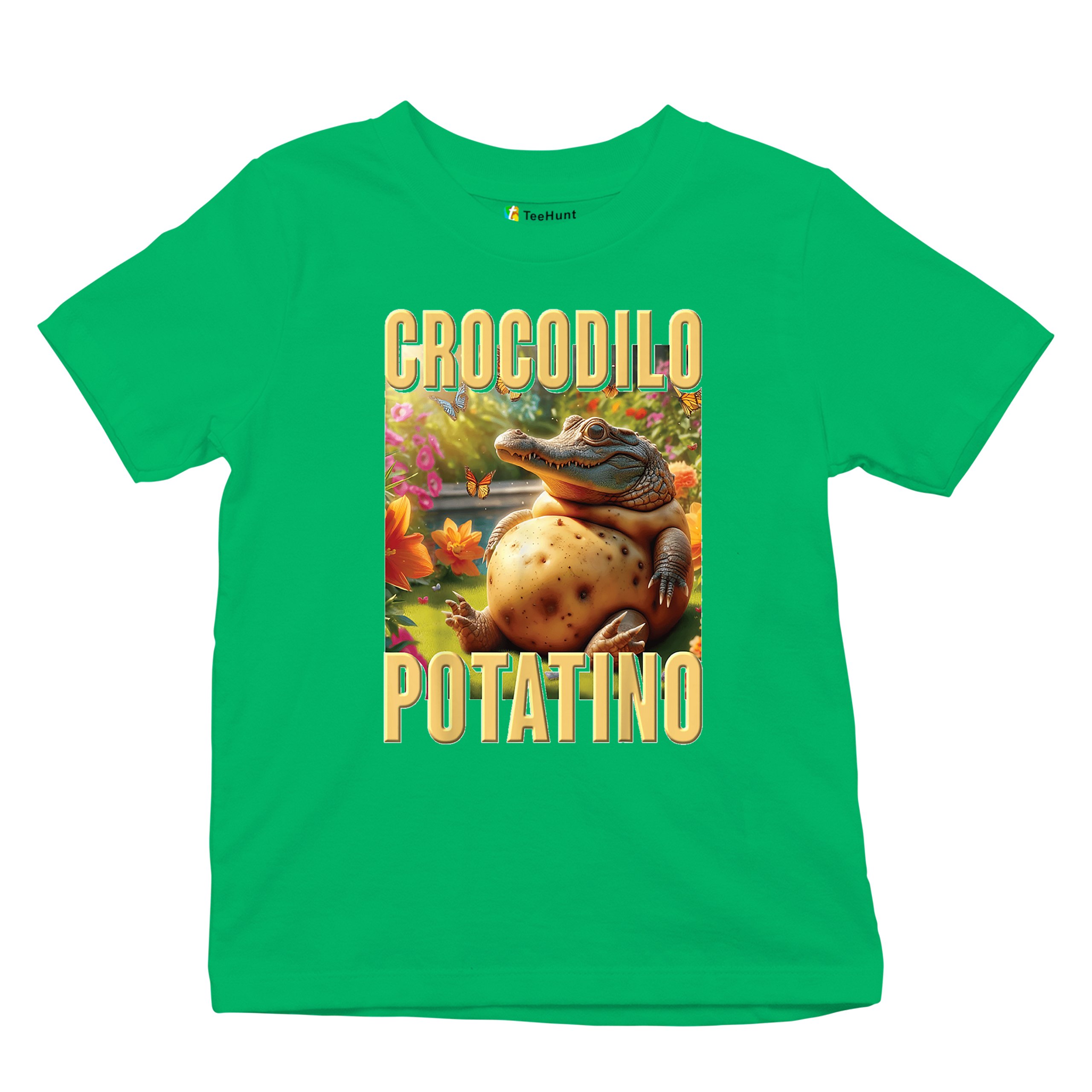 Crocodilo Potatino Youth T-shirt Fun Italian Brainrot Gen Z Alpha Meme Kids - Picture 34 of 50