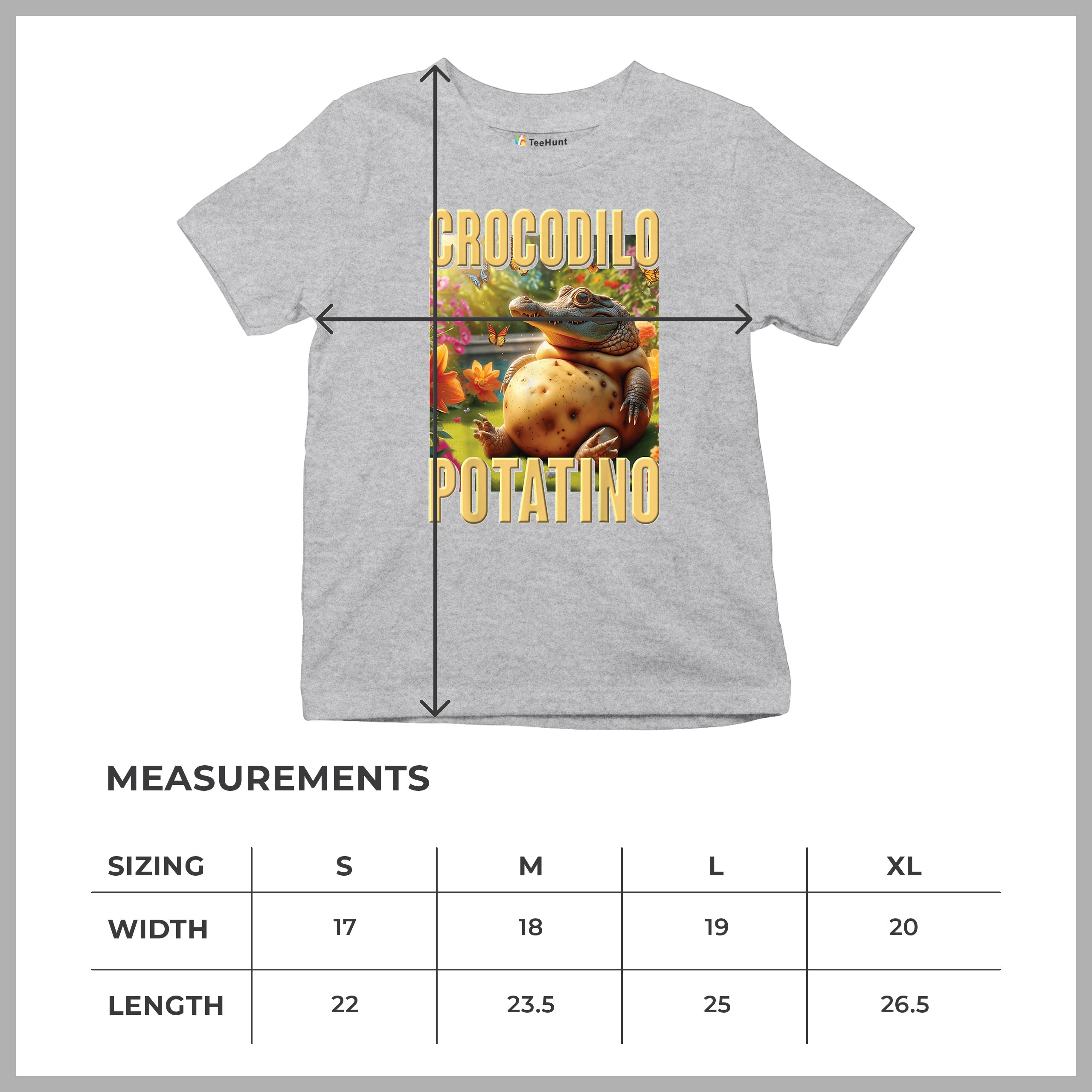 Crocodilo Potatino Youth T-shirt Fun Italian Brainrot Gen Z Alpha Meme Kids - Picture 15 of 50